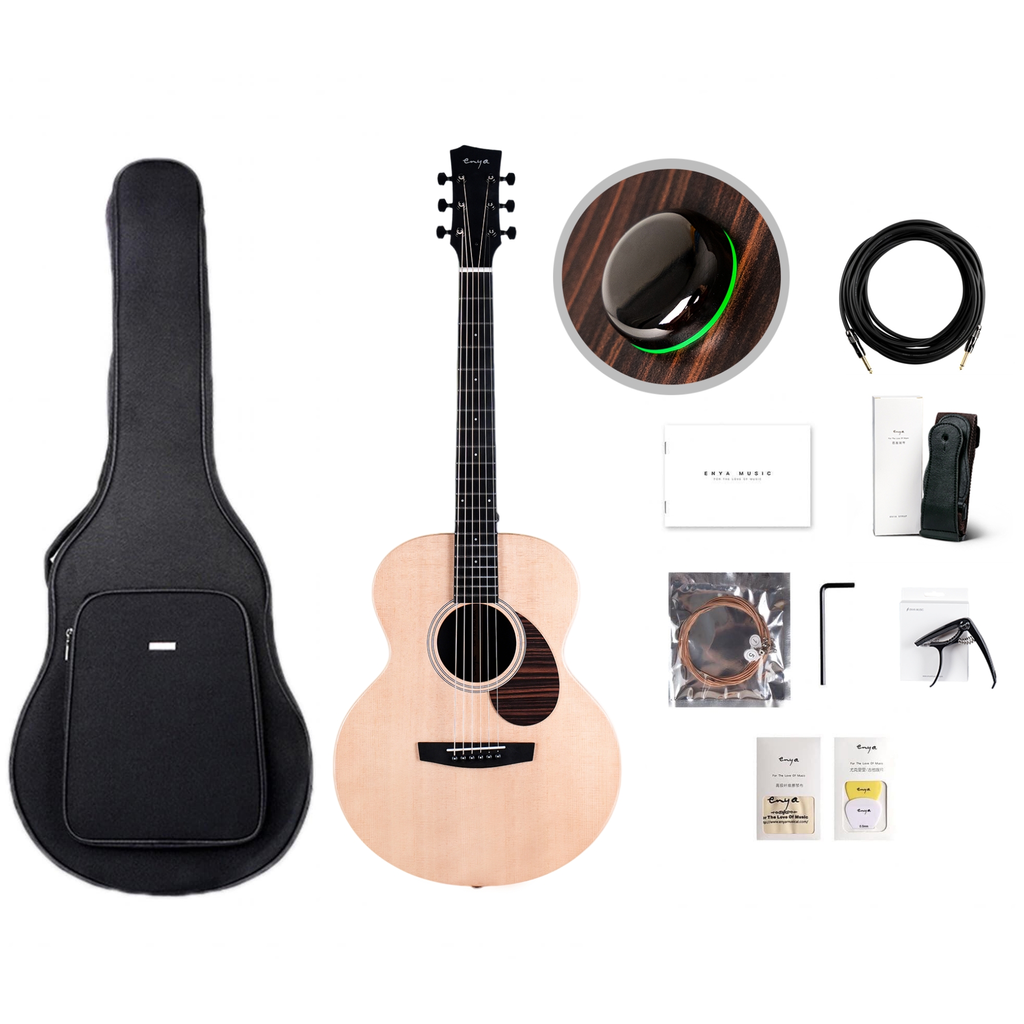 Enya EA-X1 Pro Max SP1 Eq 41 TransAcoustic Guitar- Natural Matt Finish