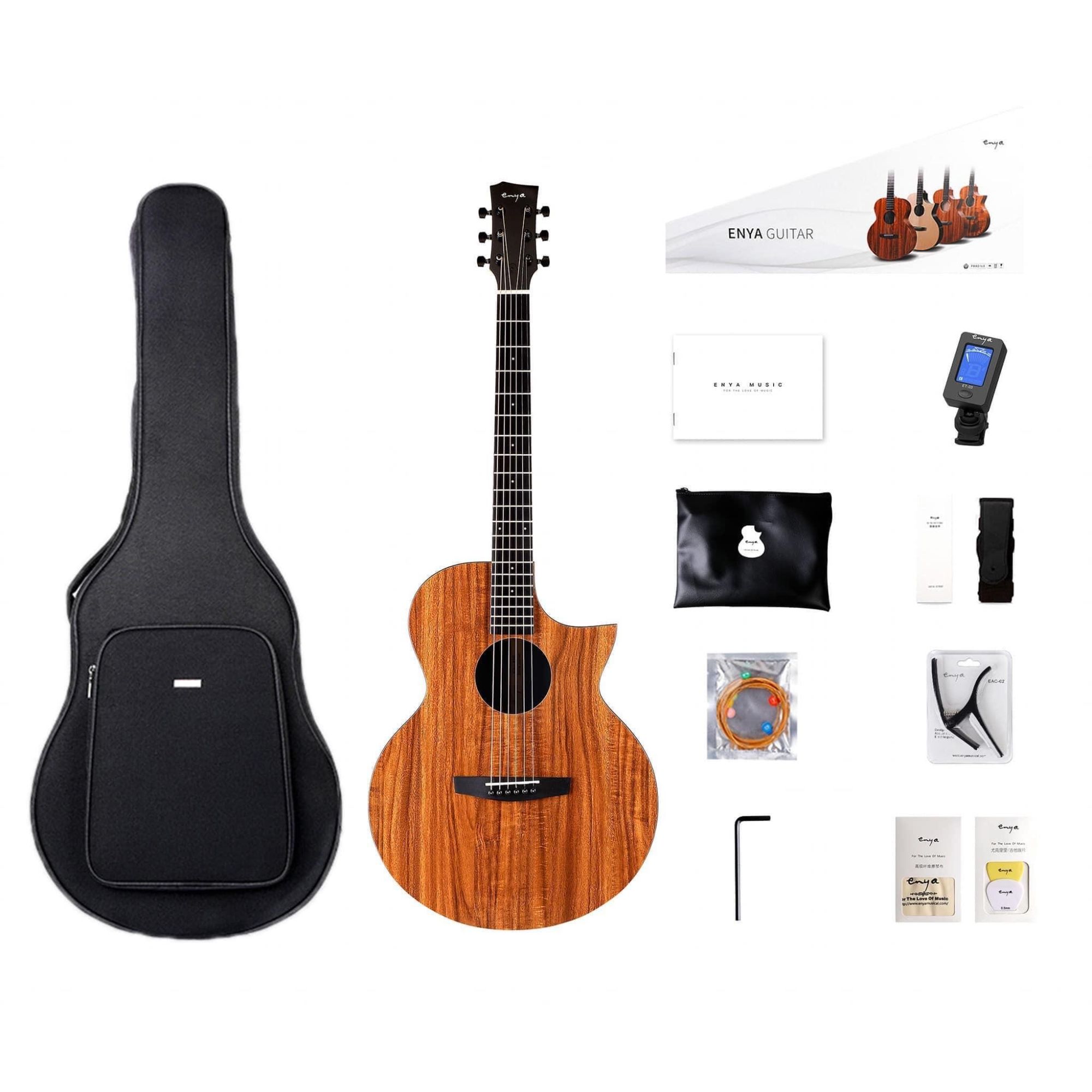 Enya EA-X1C EQ Acoustic Guitar- All Koa Finish