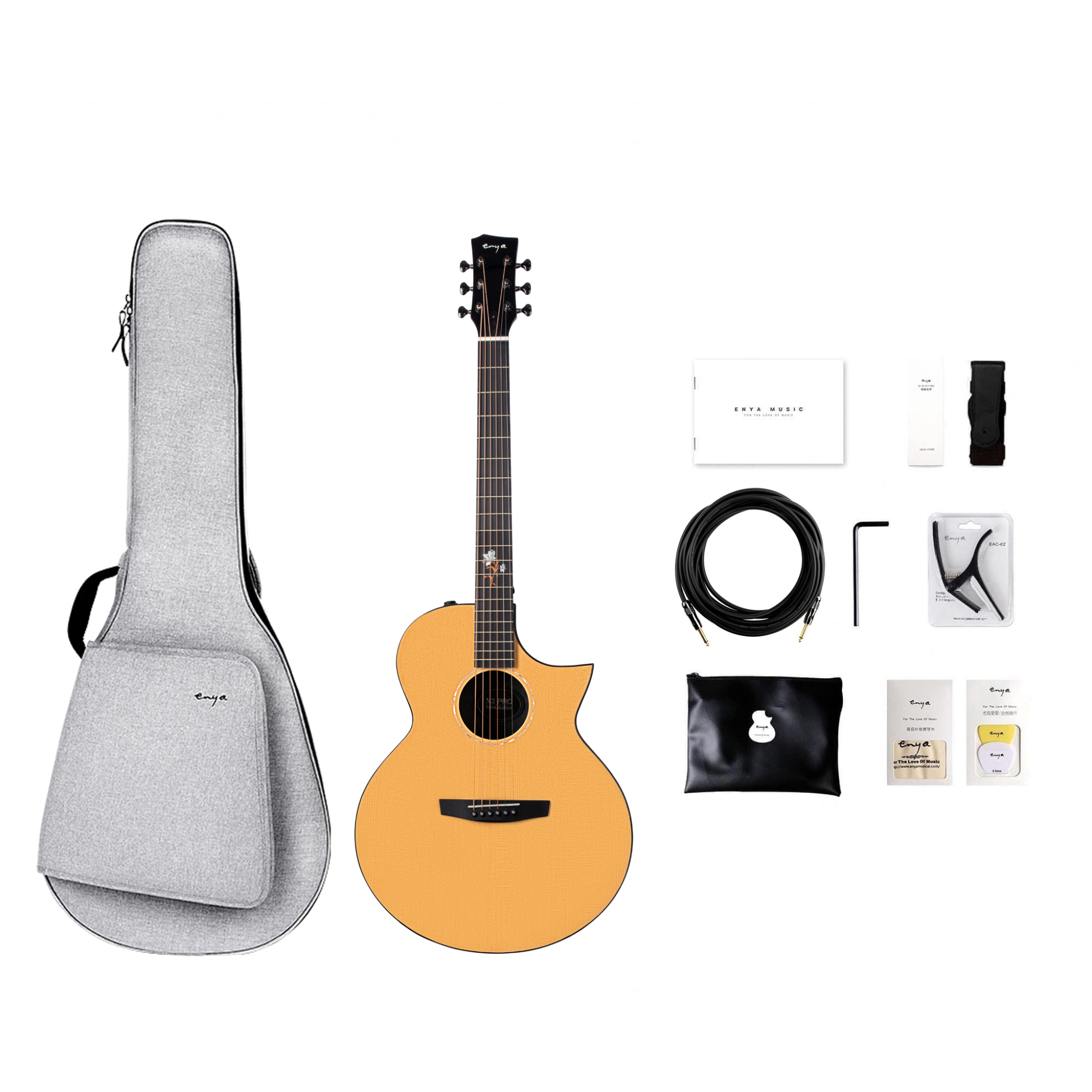 Enya EA-X2C PRO EQ TransAcoustic Guitar- Natural Glossy Finish