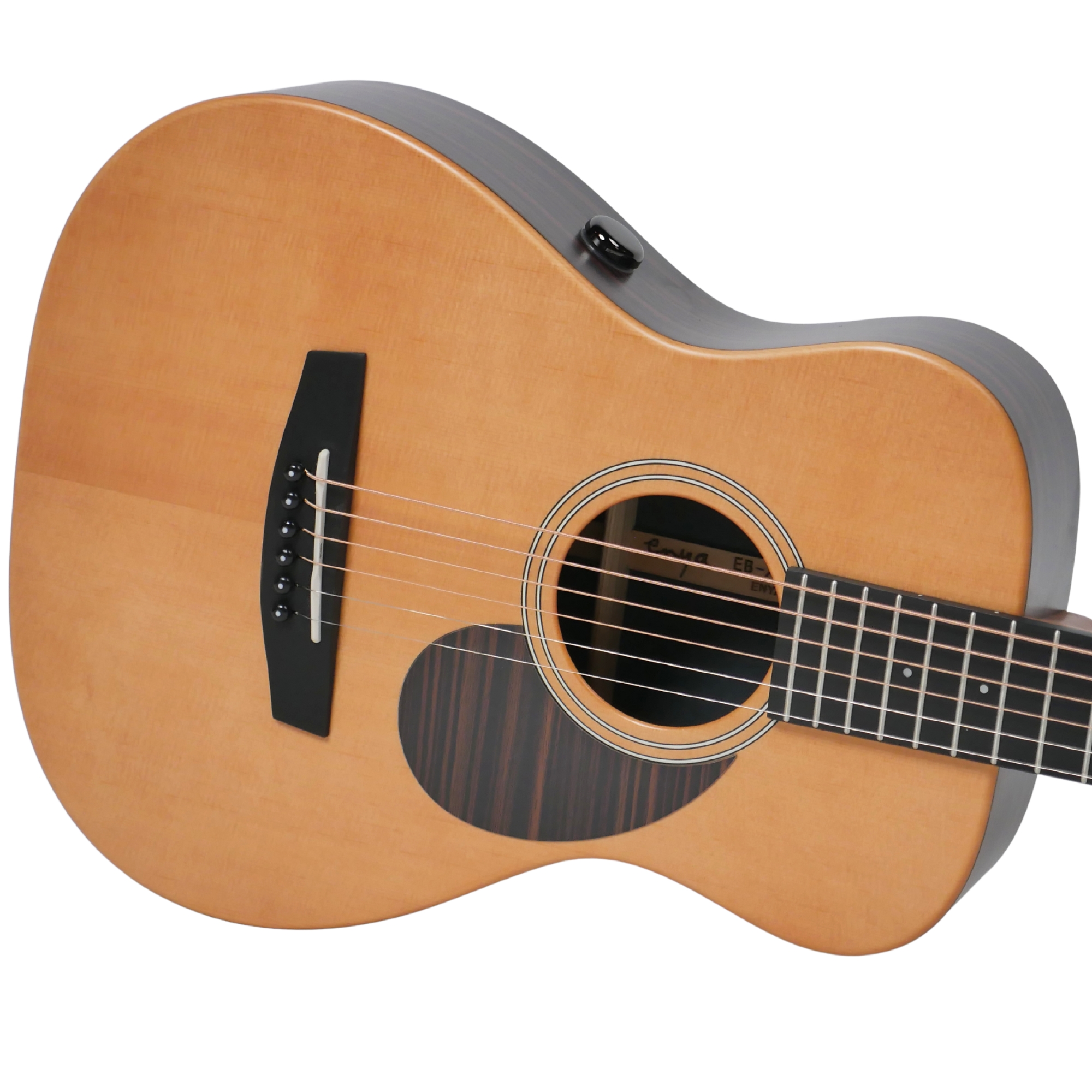 Enya EB-X1 Pro Max SP1 Natural Matt - solid top with pickguard angled view