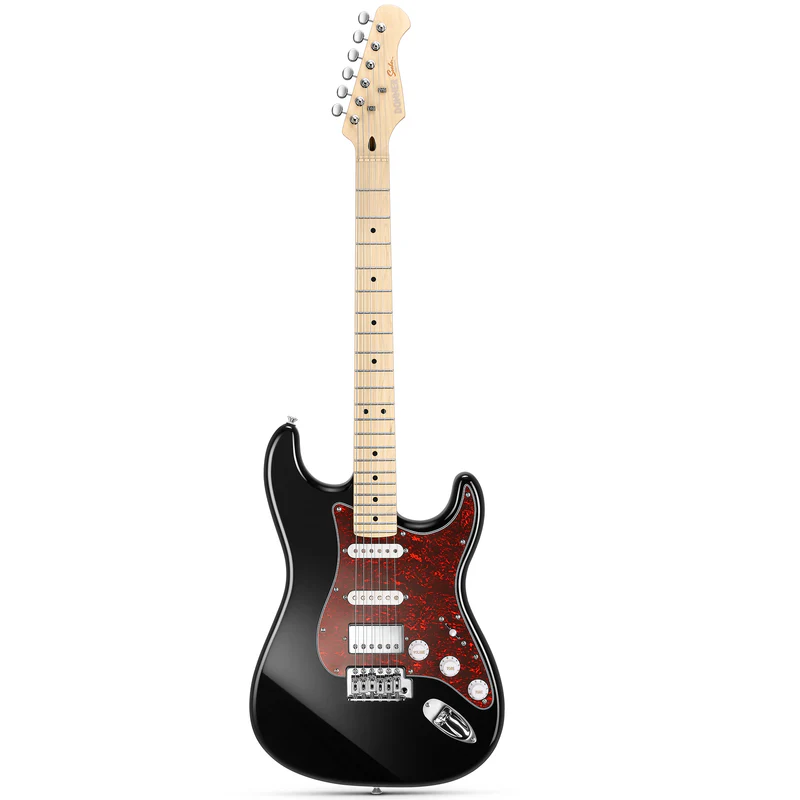 Donner Electric Guitar DST-152B 39 Electric Guitar Kit HSS Pickup Coil Split Guitar Starter Pack for Adult Beginners with Amp Bag Accessories Black
