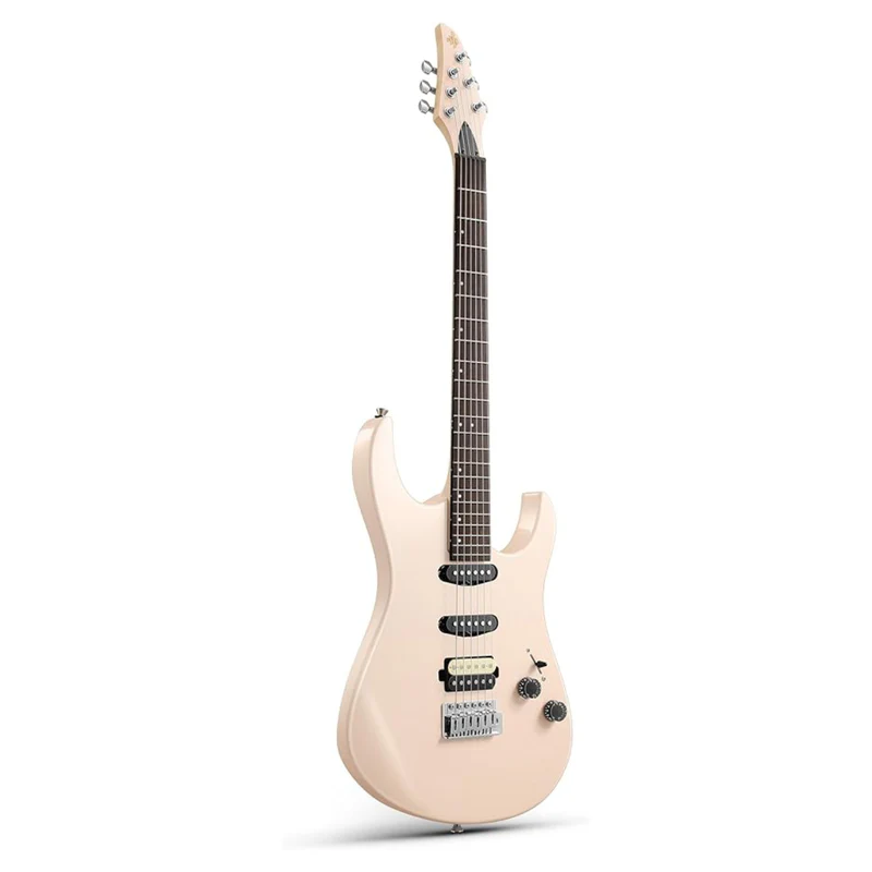 Donner DMT-66 39 Inch Full Size Electric Guitar for Beginner Starter Electric Guitar Kit with Bag Pink