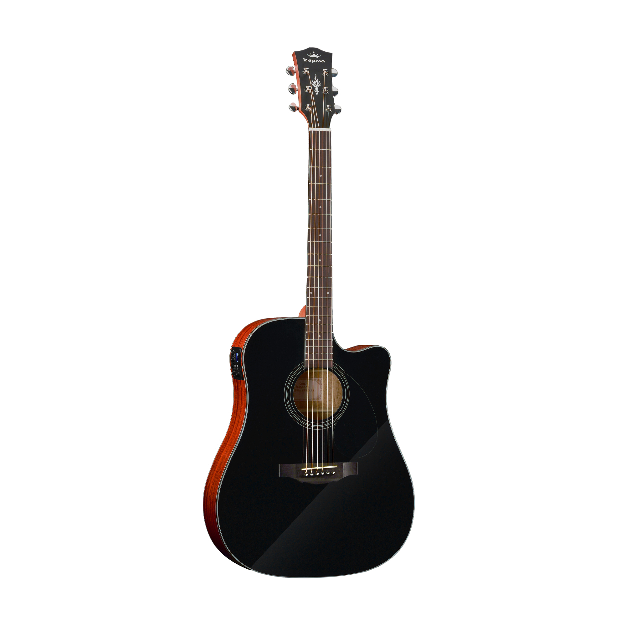 KEPMA EDC-E Semi- Acoustic Guitar - Black Matt