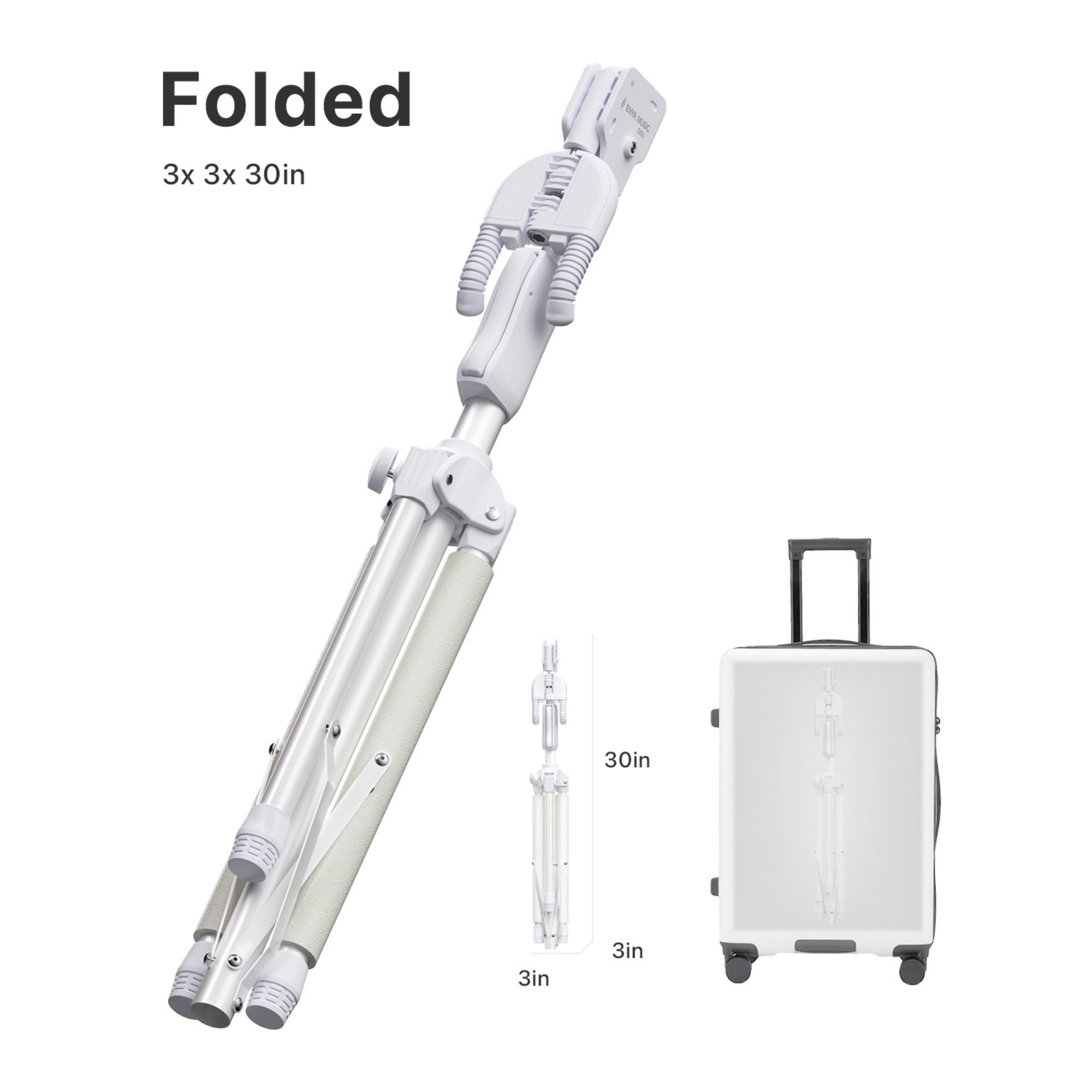 Enya Auto-Lock Guitar Stand - Heavy Duty Steel 33lbs Capacity 360 Non-Slip Base Military Anti-Rust 3-Second Setup Foldable for StageTravelStudio