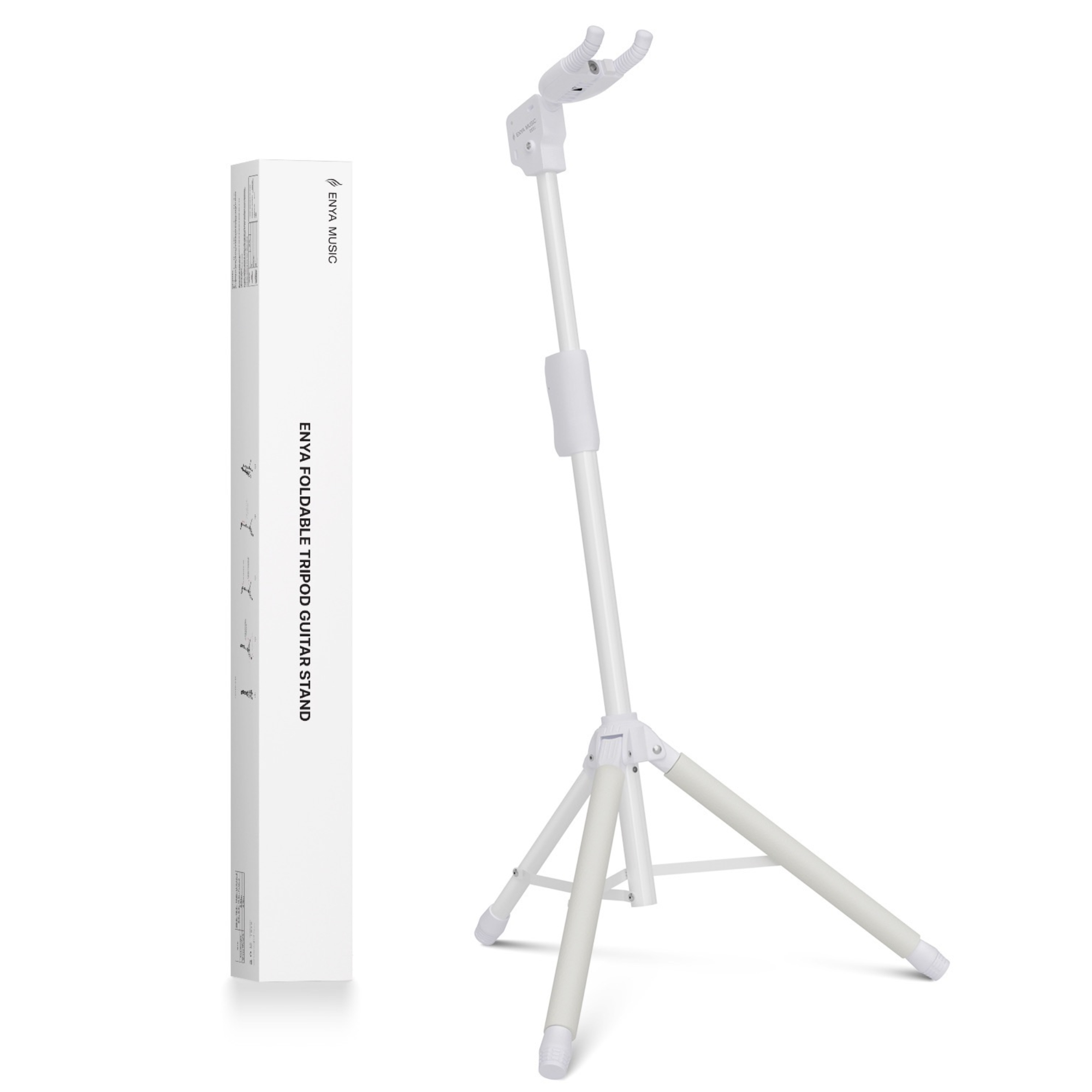 Enya Auto-Lock Guitar Stand - Heavy Duty Steel 33lbs Capacity 360 Non-Slip Base Military Anti-Rust 3-Second Setup Foldable for StageTravelStudio