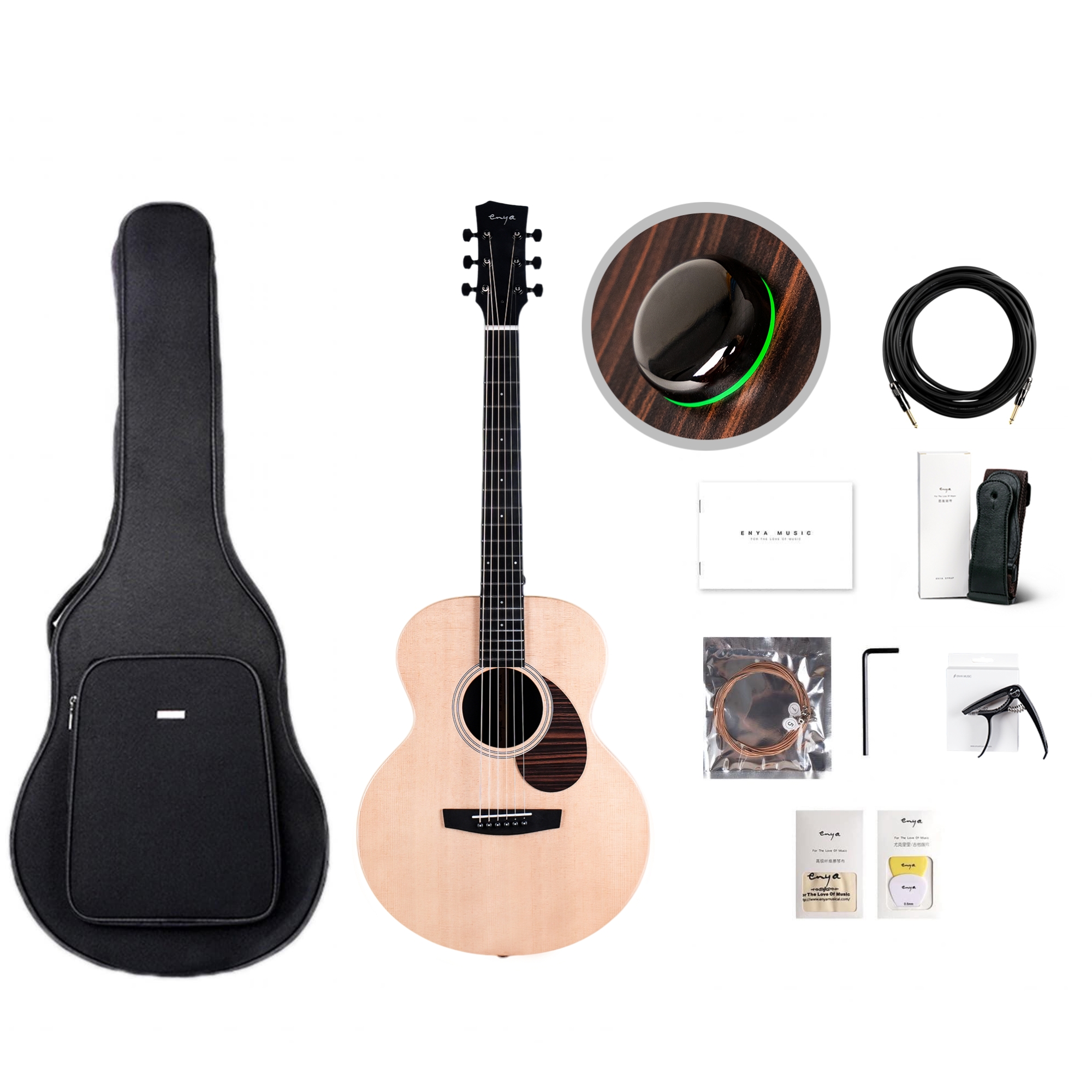 Enya EM-X1 PRO MAX SP1 EQ 36TransAcoustic Guitar- Natural Matt Finish