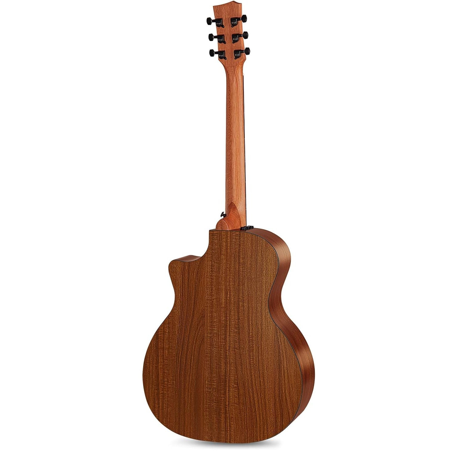 Enya EGA-X0 SP1 back view showing HPL Koa back and Nato neck