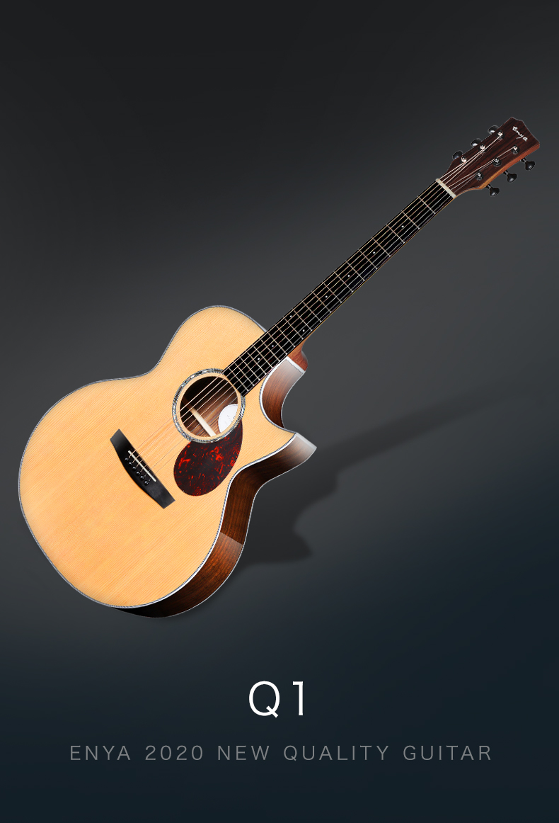 Enya EA-Q1 EQ Solid Top TransAcoustic Guitar- Natural