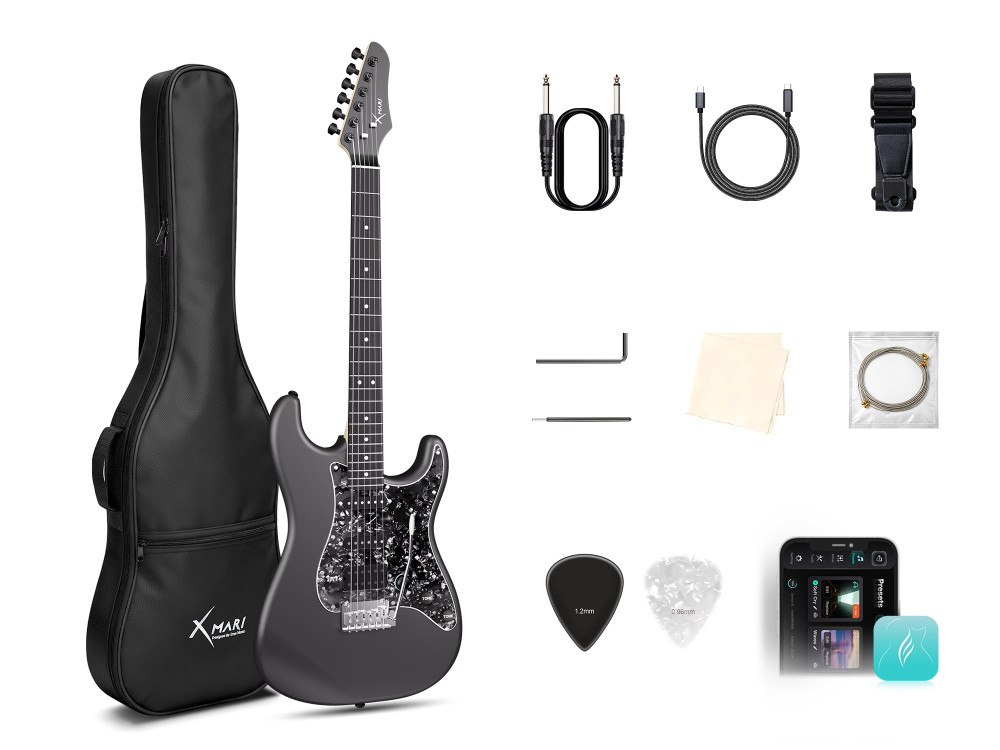 Image of Enya Xmari Smart Electric Guitar - Black