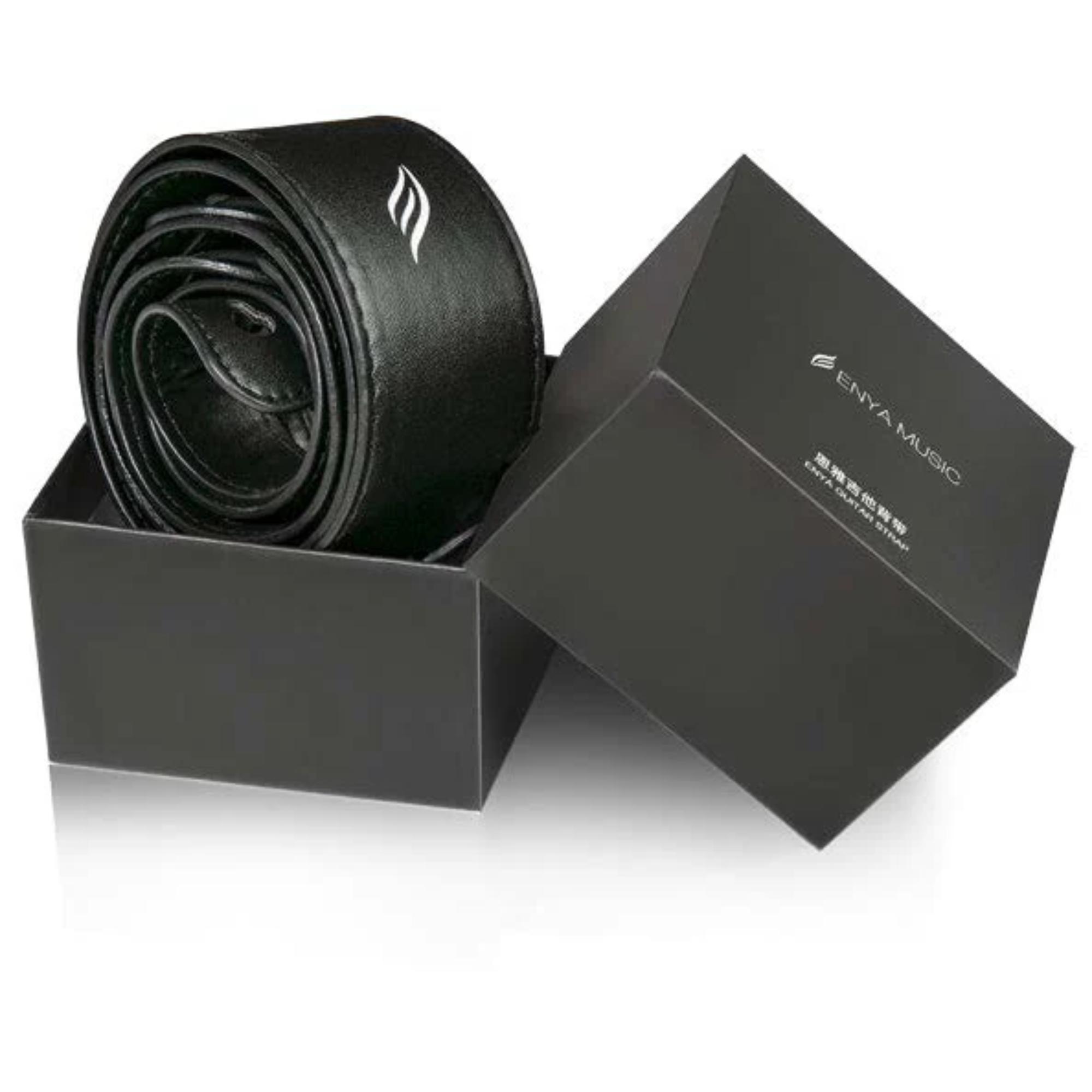 Enya Faux Leather Guitar Strap Black EPSGB