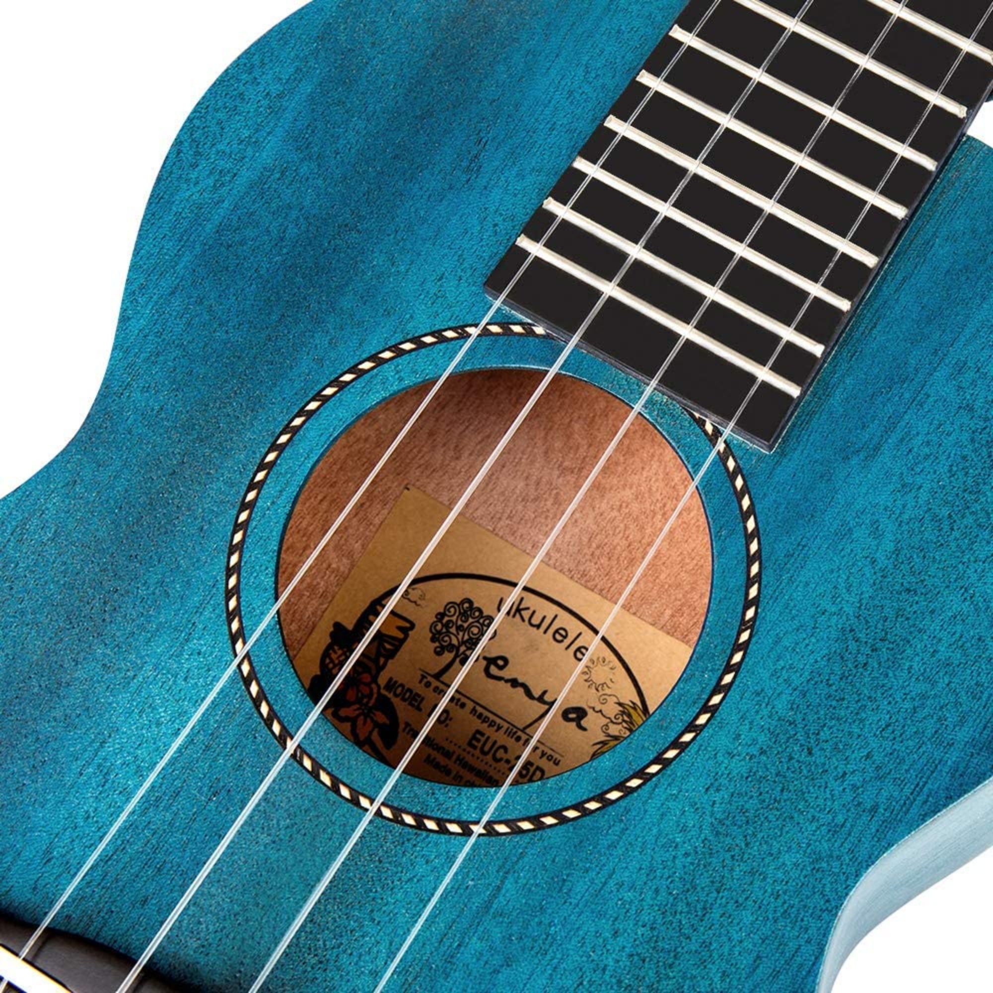 Enya  EUC 25D  Concert Solid Mahogany Top Ukulele - Blue