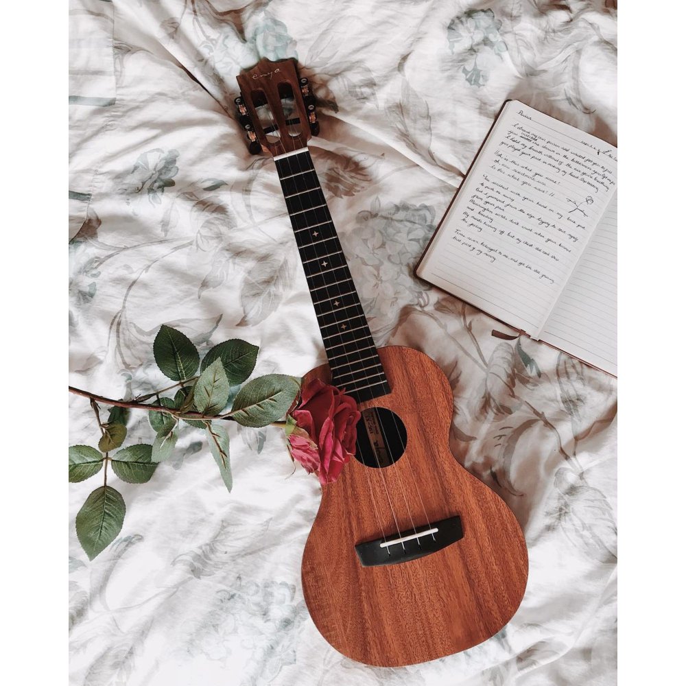 Enya Euc x1 concert all koa wood ukulele with padded bag