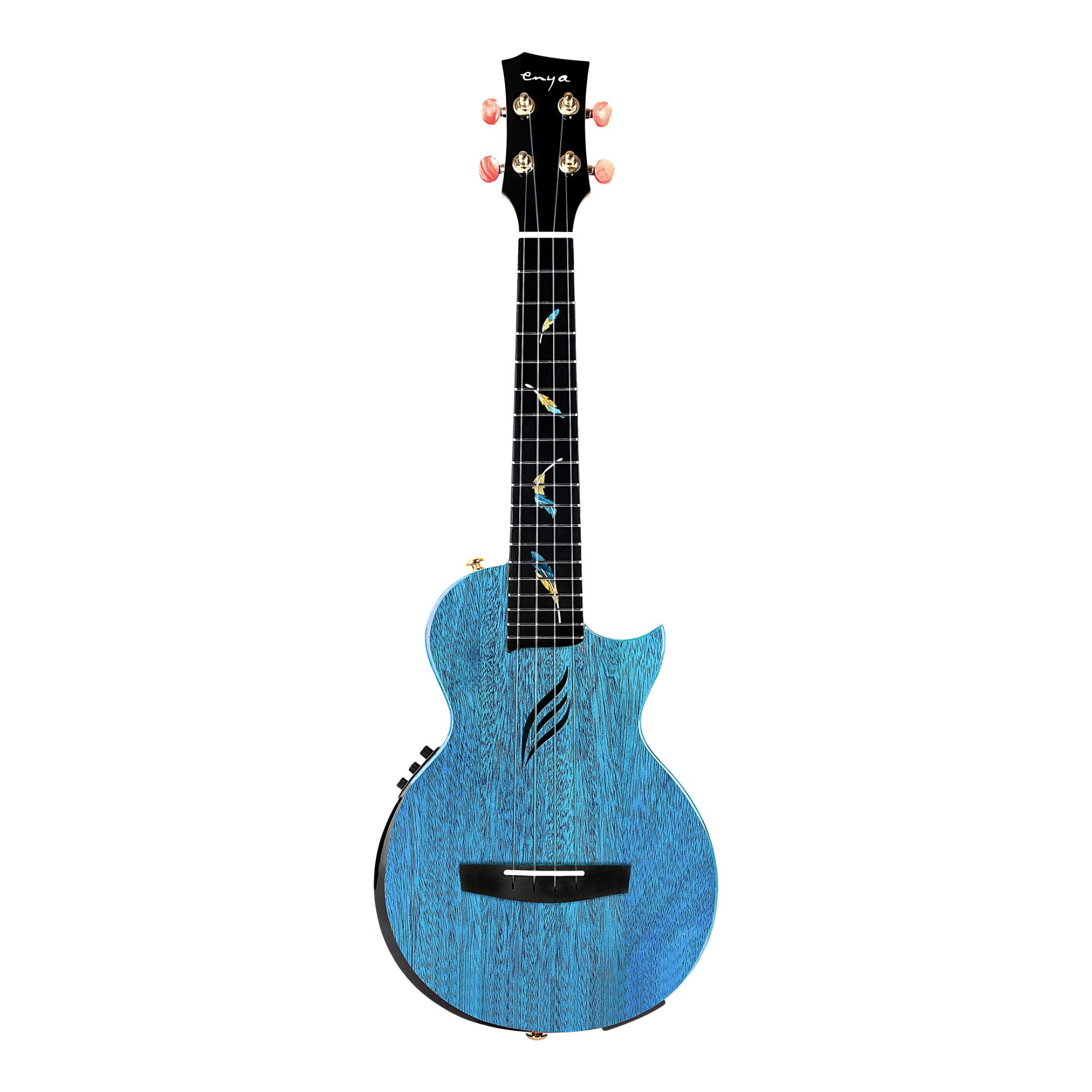 Enya EUT Feather - All solid mahogany transacoustic ukulele Blue