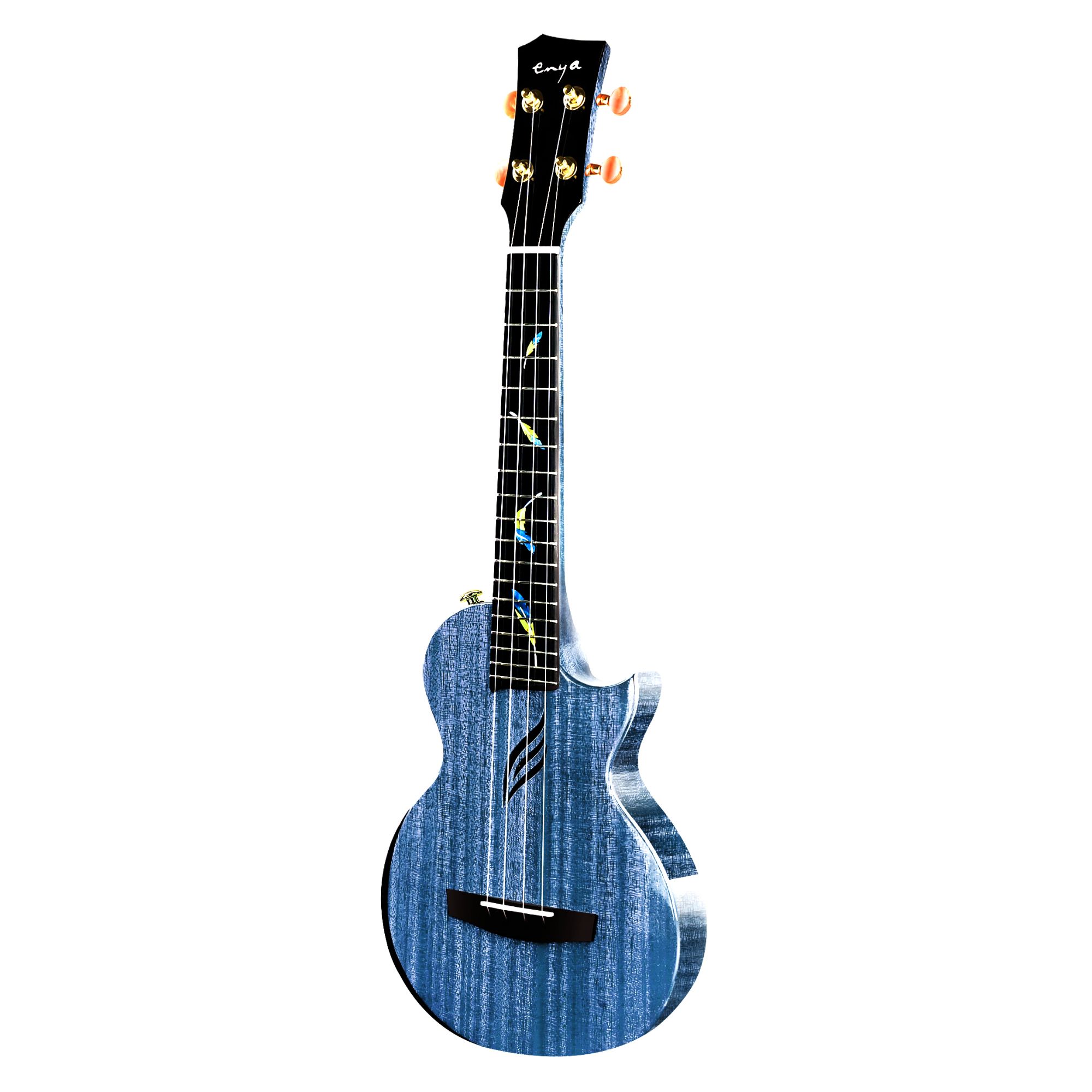 Enya EUT Feather - All solid mahogany transacoustic ukulele Blue