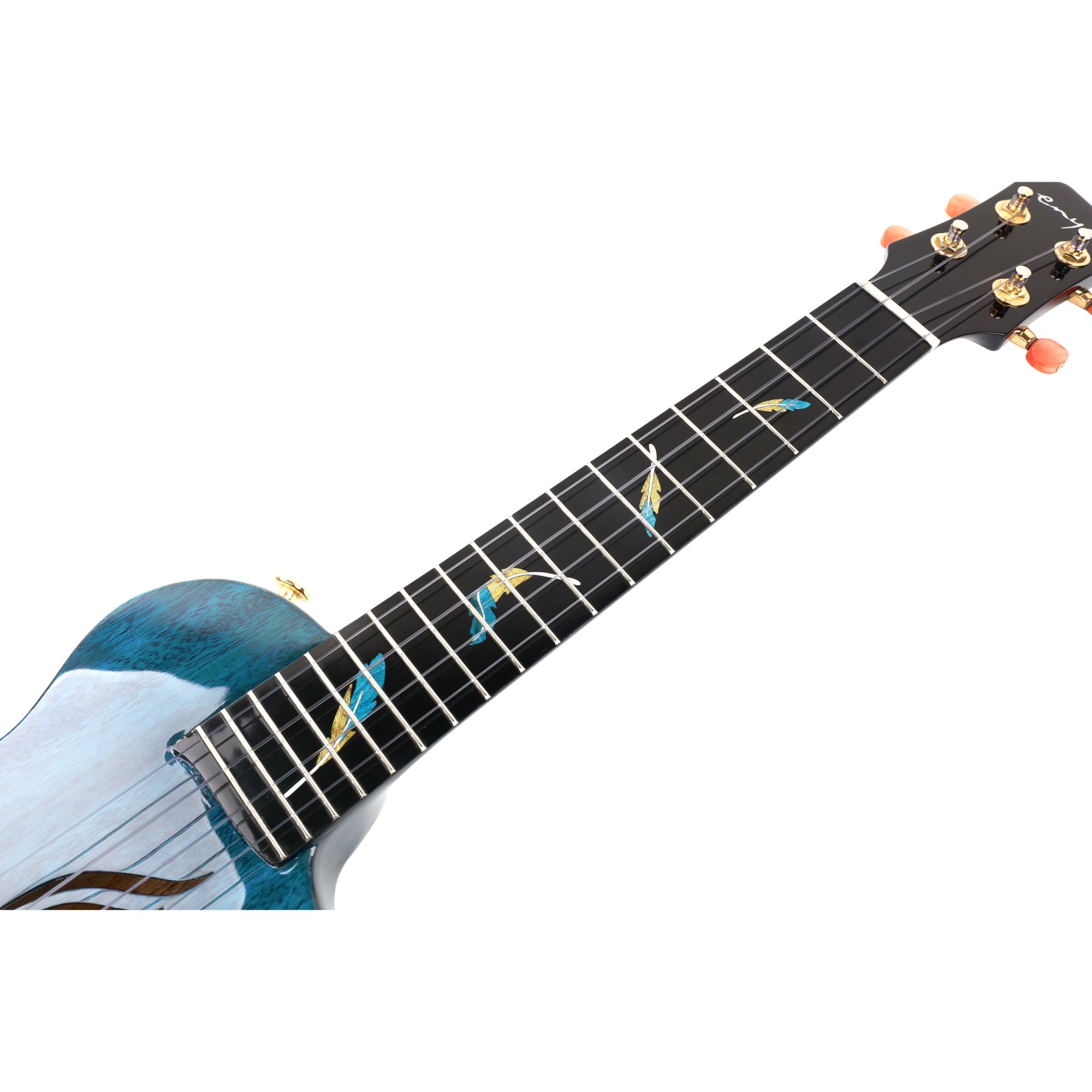 Enya EUT Feather - All solid mahogany transacoustic ukulele Blue