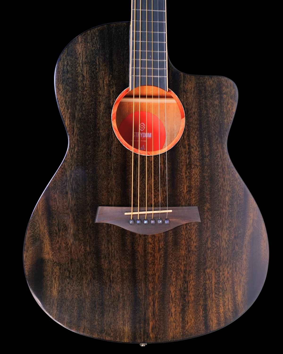 Strydom F139C 39inch all mahogany acoustic guitar trans black gloss