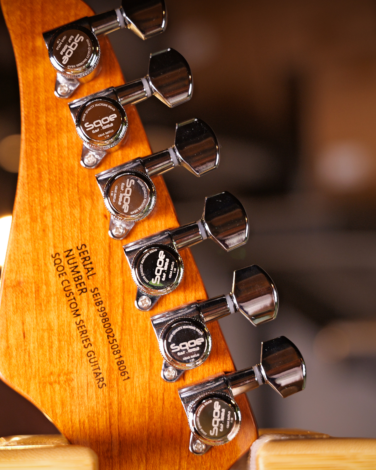 SQOE SEIB998 Amber Orange Custom HSH Electric Guitar