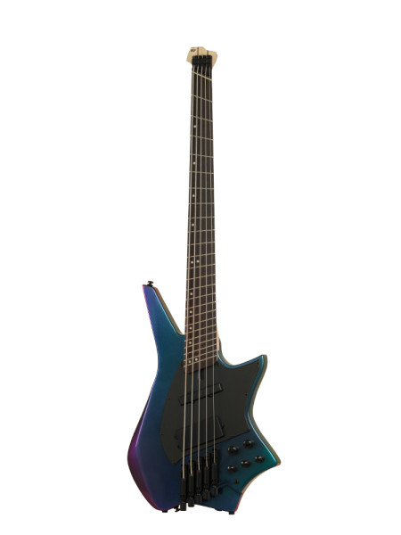 Control cavity with active 3-band EQ and tricore switch on the Hex Guitars HZB5 G/MP