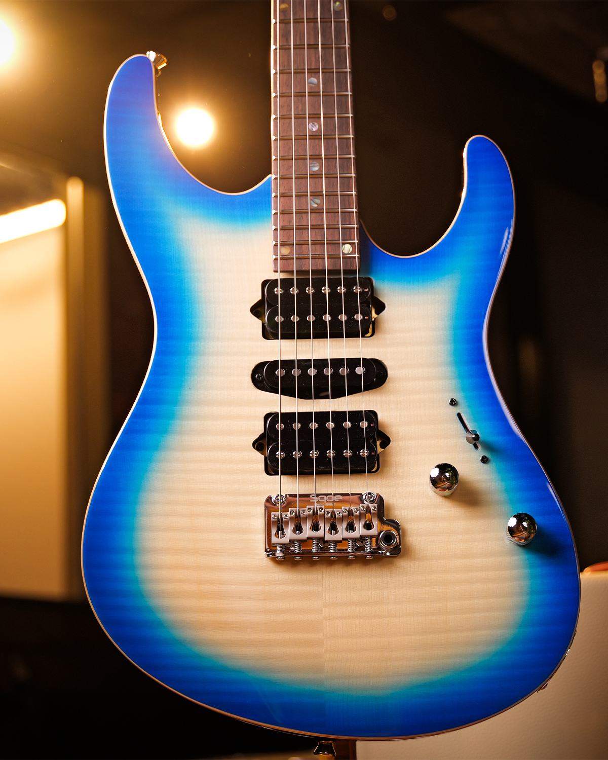 SQOE SEIB998 Cowboy Blue Custom HSH Electric Guitar