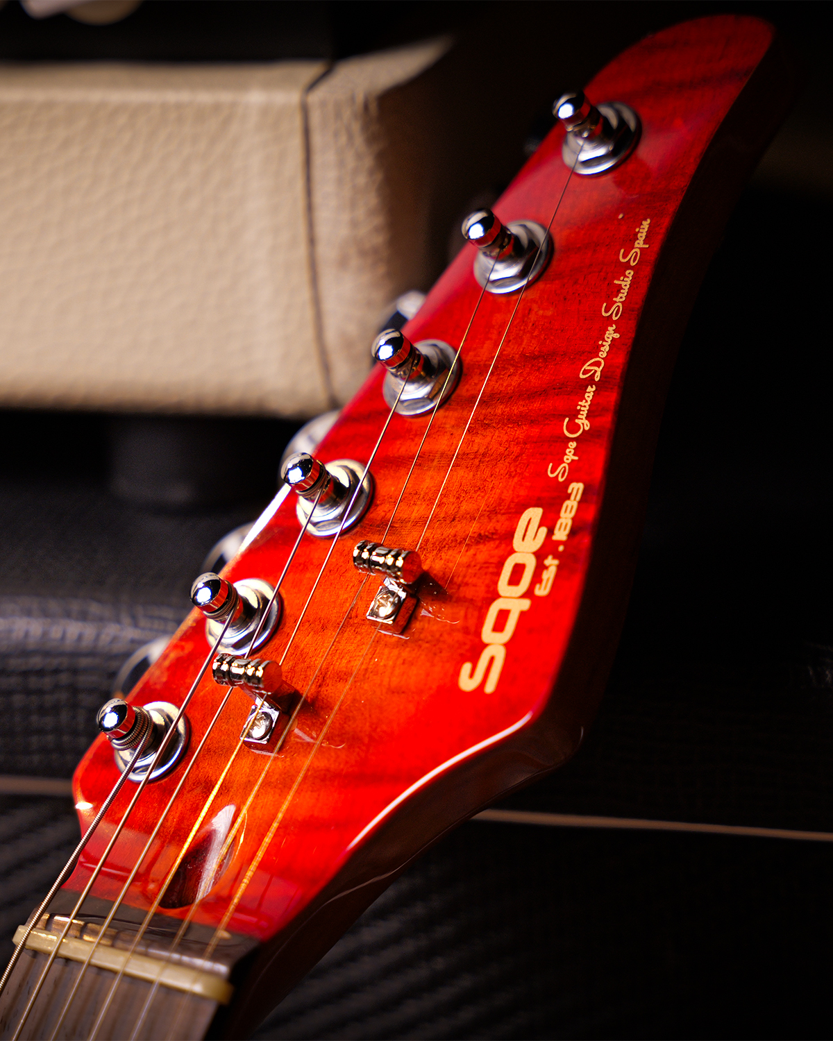 SQOE SEIB998 Volcanic Red Custom HSH Electric Guitar