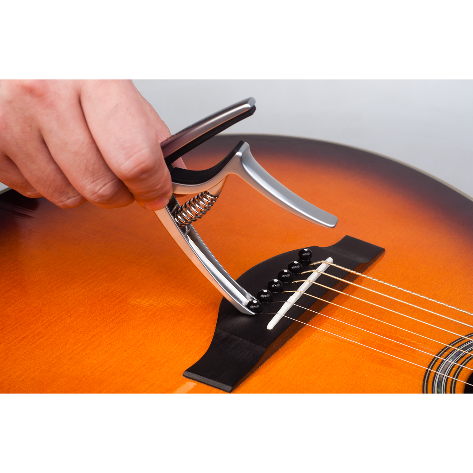 Guitto GGC-03 Guitar Capo for Acoustic Electric Guitars Banjo Ukulele Mandolin Guitar Music Capo Metal Capo Clip Black and bronze