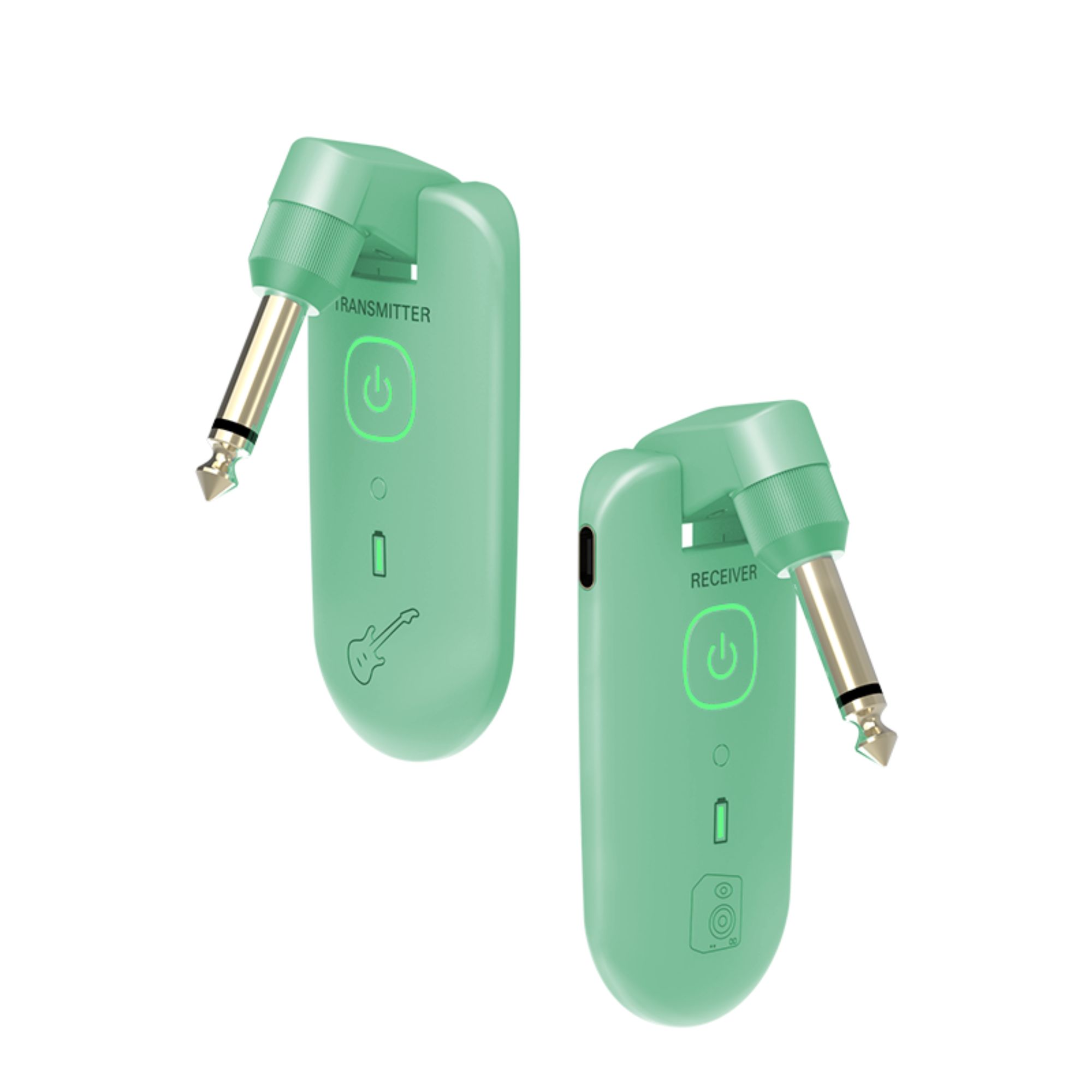 Double W3 Wireless Guitar System for All Types of Guitar with Active or Passive Pickup - Green