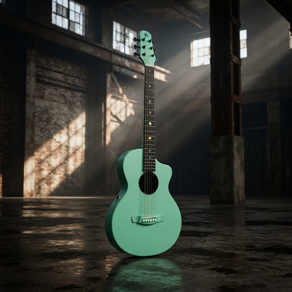 Natasha Asteroid NSX Carbon Fibre Acoustic Guitar with Smart Pickup Mint green
