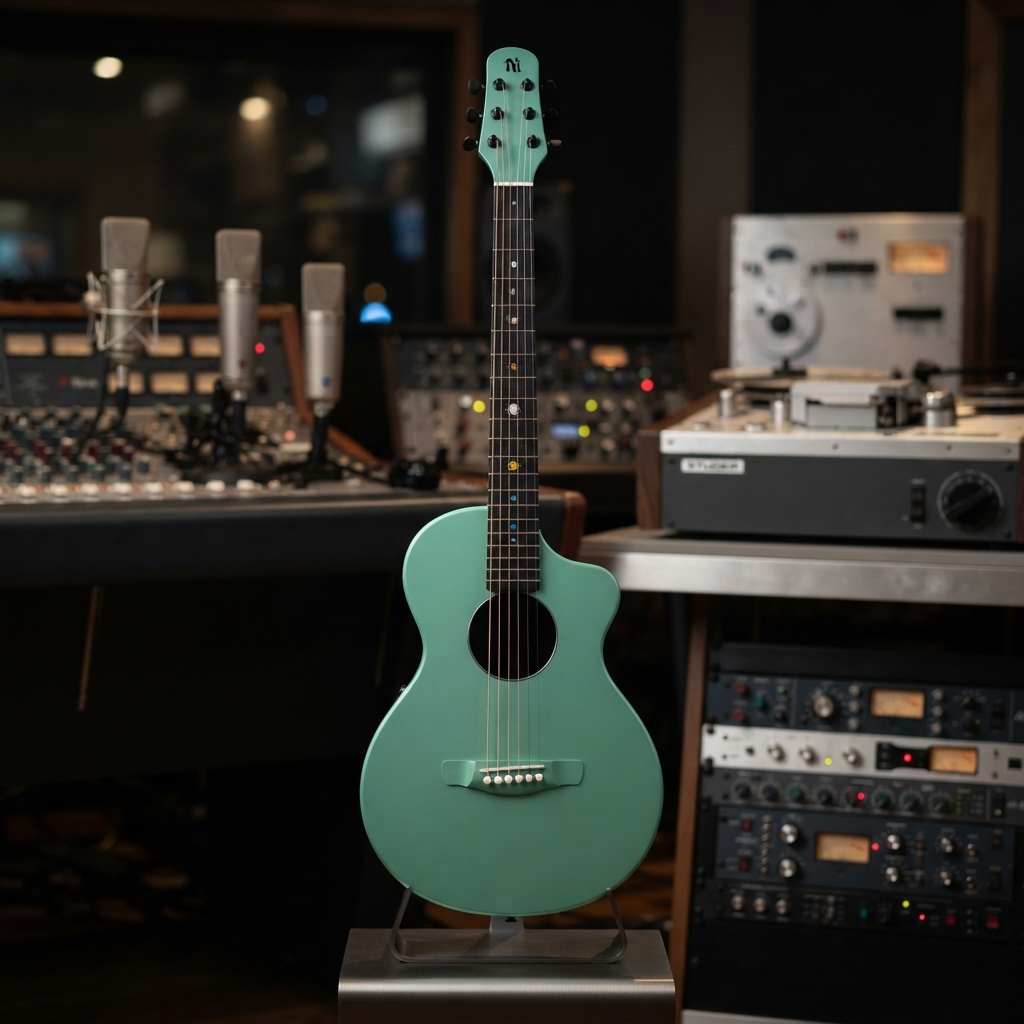 Natasha Asteroid NSX Carbon Fibre Acoustic Guitar with Smart Pickup Mint green