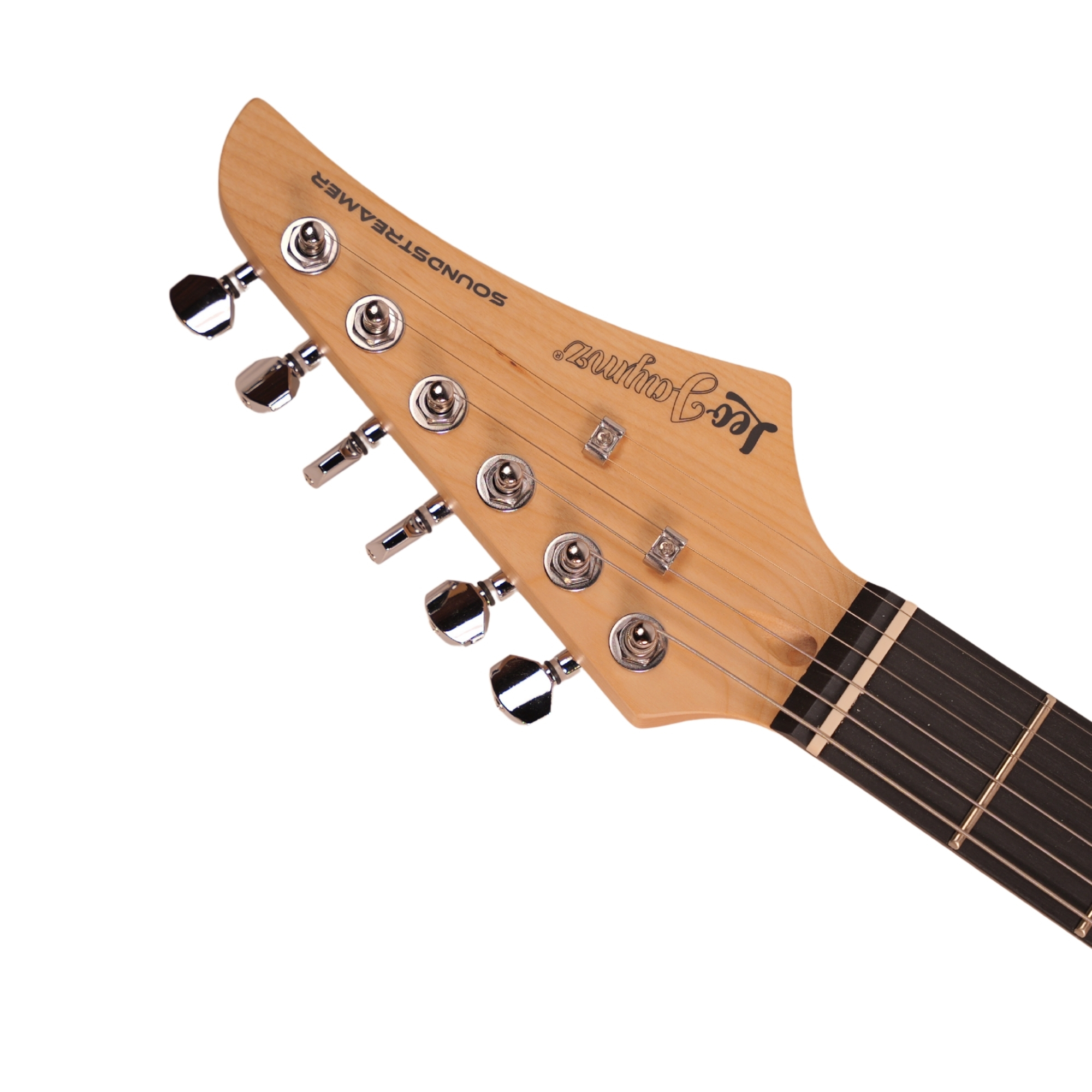 Leo Jaymz Blue Beginner Electric Guitar Complete Kit with Portable Amp Padded Gig Bag  Full Accessories Maple Neck SSS Pickups