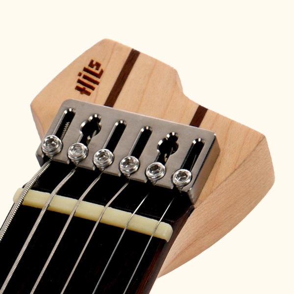 Titanium locking headpiece on the Hex Guitars HN3 BAR SMDP