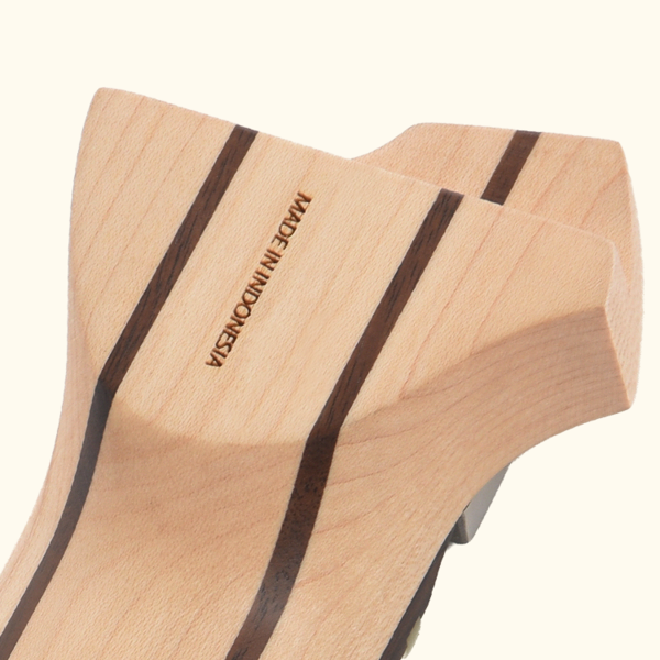 Neck heel of the Hex Guitars HN3 BAR SMDP stamped Made in Indonesia