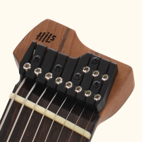8-string locking headpiece on the Hex Guitars HZ8 SBK