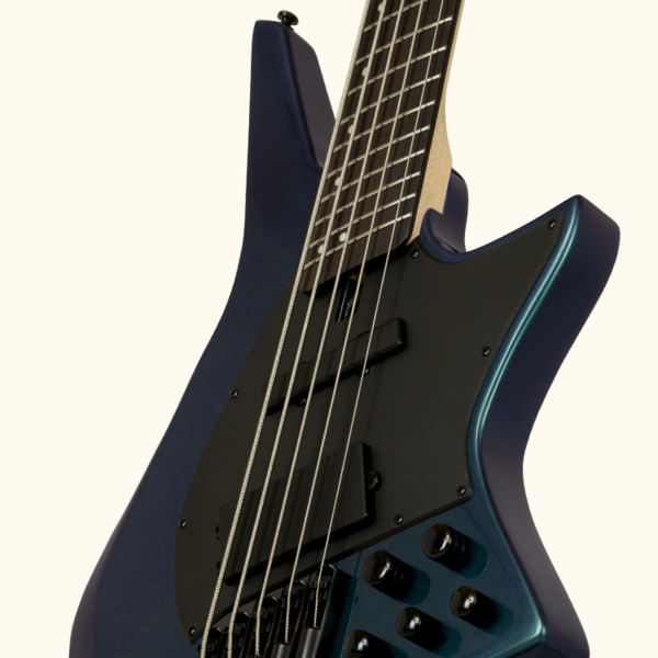 5-piece maple and walnut neck heel on the Hex Guitars HZB5 GMP stamped Made in Indonesia