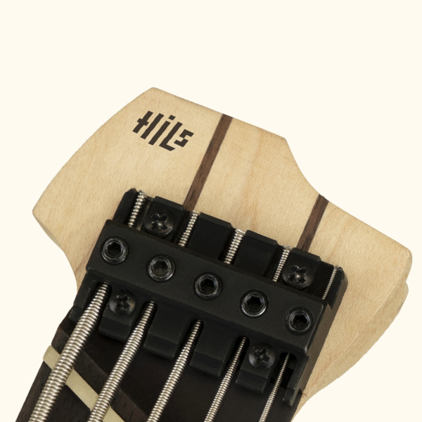 Control cavity with active 3-band EQ and tricore switch on the Hex Guitars HZB5 GMP