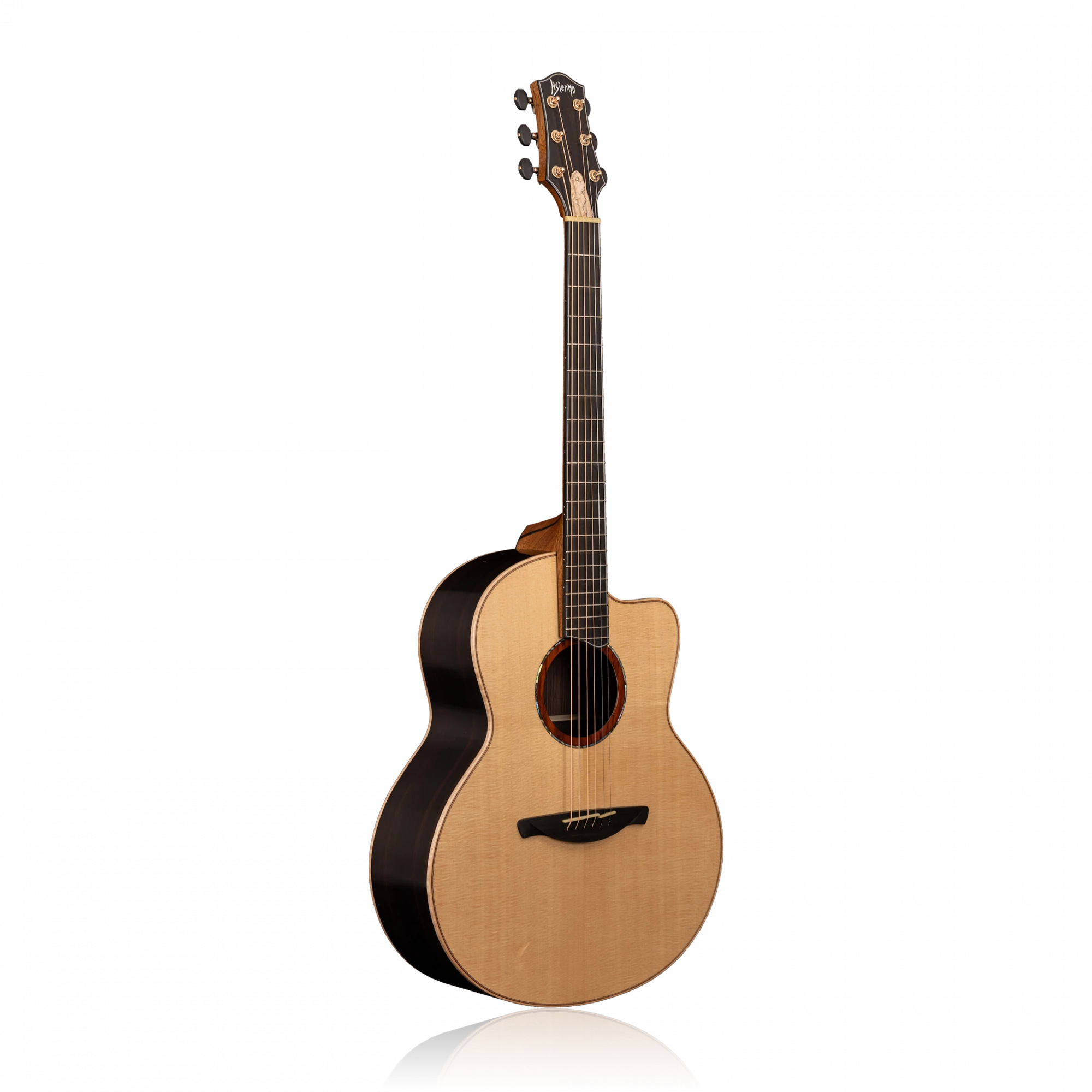 Hsienmo F shape cutaway 3A Spruce 3A wild indian rosewood acoustic guitar