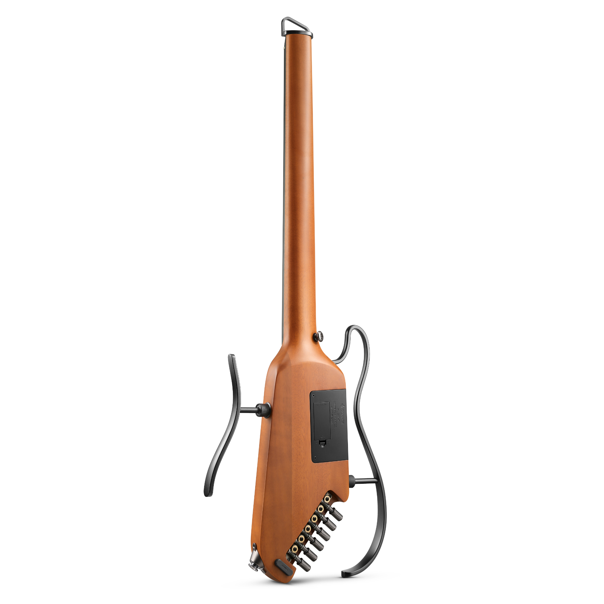 Donner TravelSilent Guitar - Natural Mahogany HUSH-I Headless Guitar Removable Frames Ultra Light Acoustic Electric Guitar with Gig Bag and Accessories