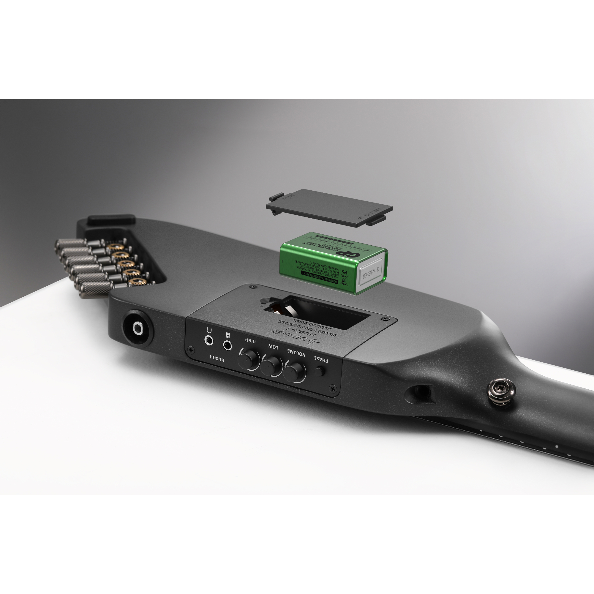 Donner TravelSilent Guitar - Black HUSH-I Headless Guitar Removable Frames Ultra Light Acoustic Electric Guitar with Gig Bag and Accessories