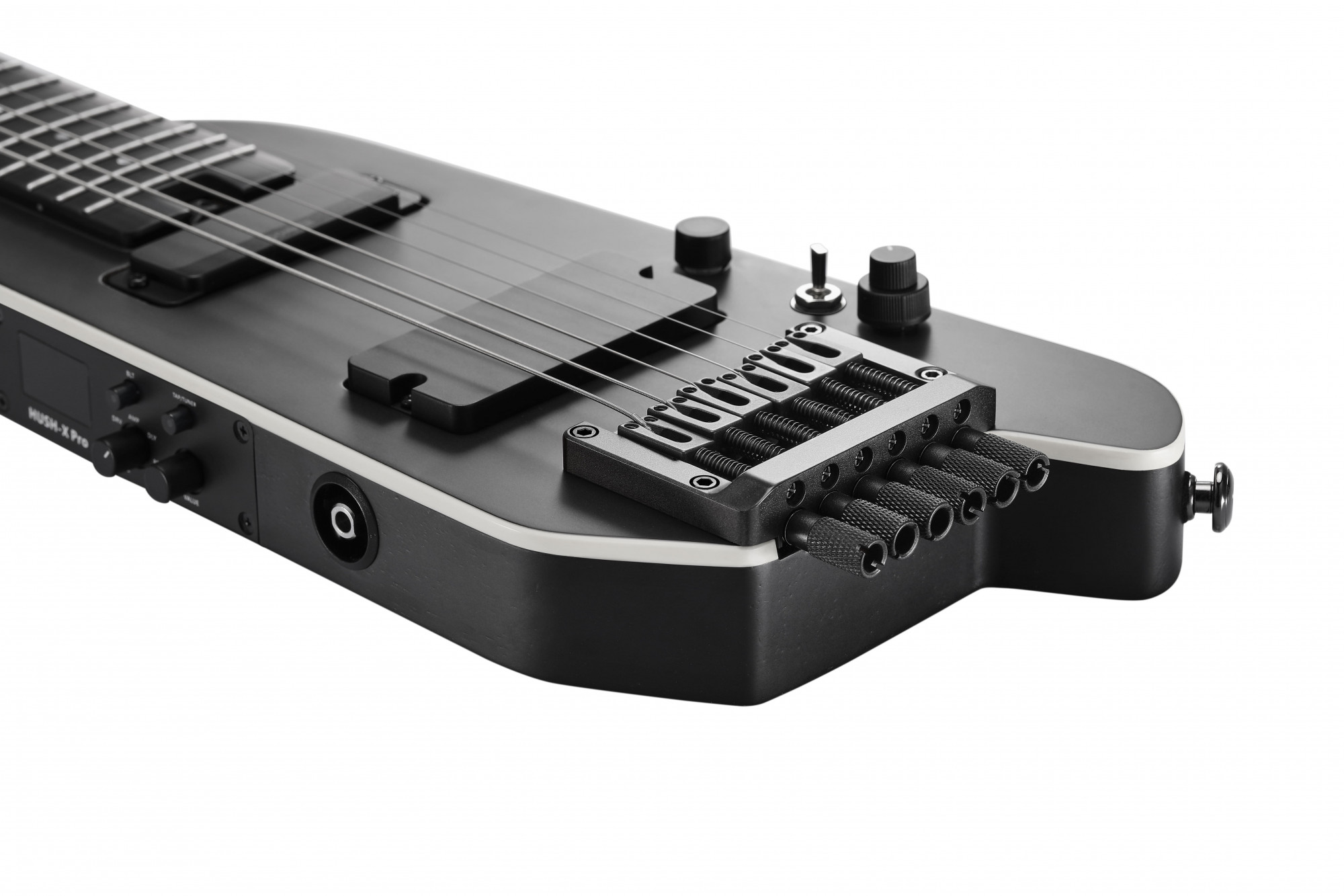 Donner HUSH X PRO Black Electric Guitar Kit - Smart Travel Guitar with Dozens of Preset Combinations 7 Tone Sim Options