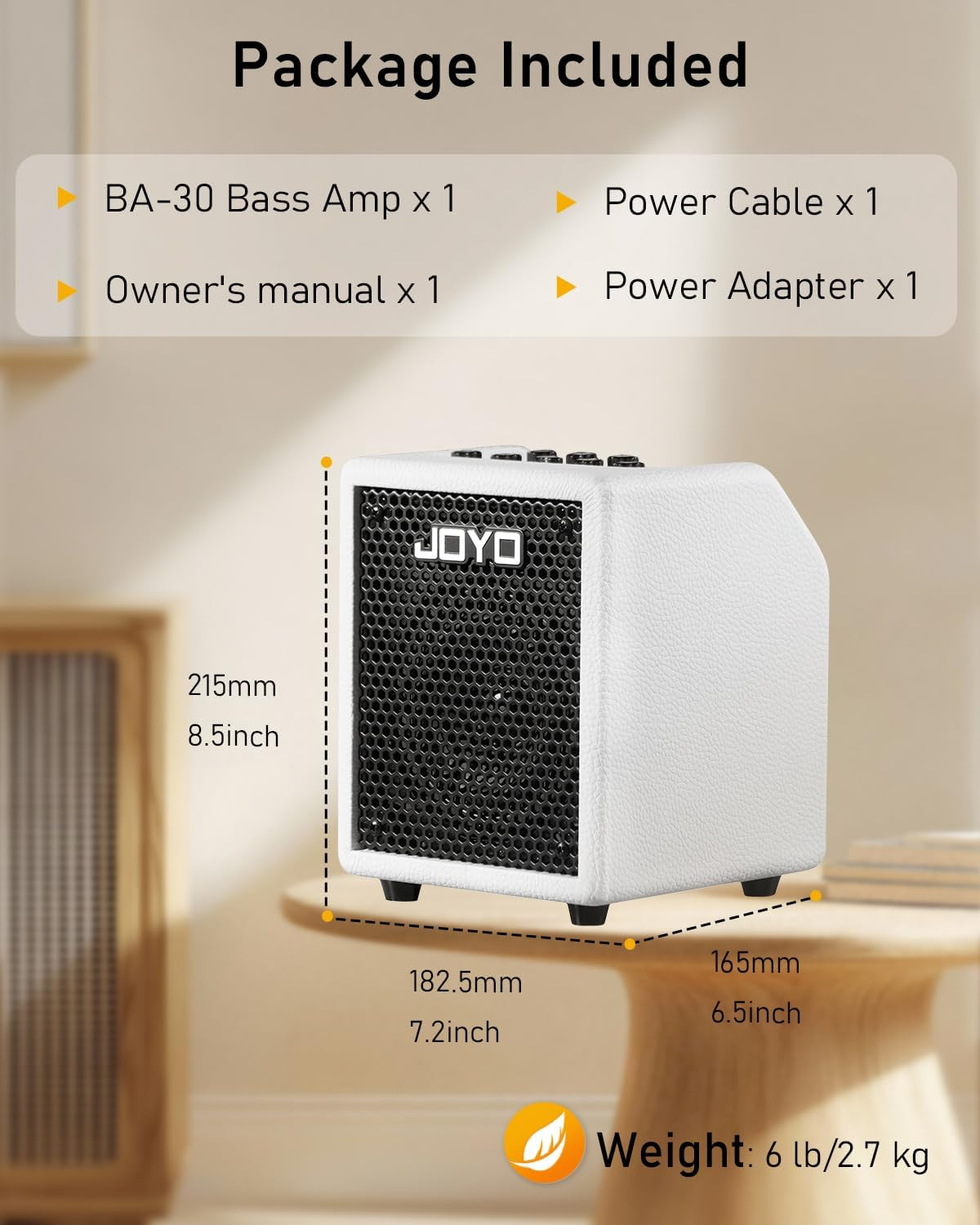 JOYO BA-30 dimensions and package contents
