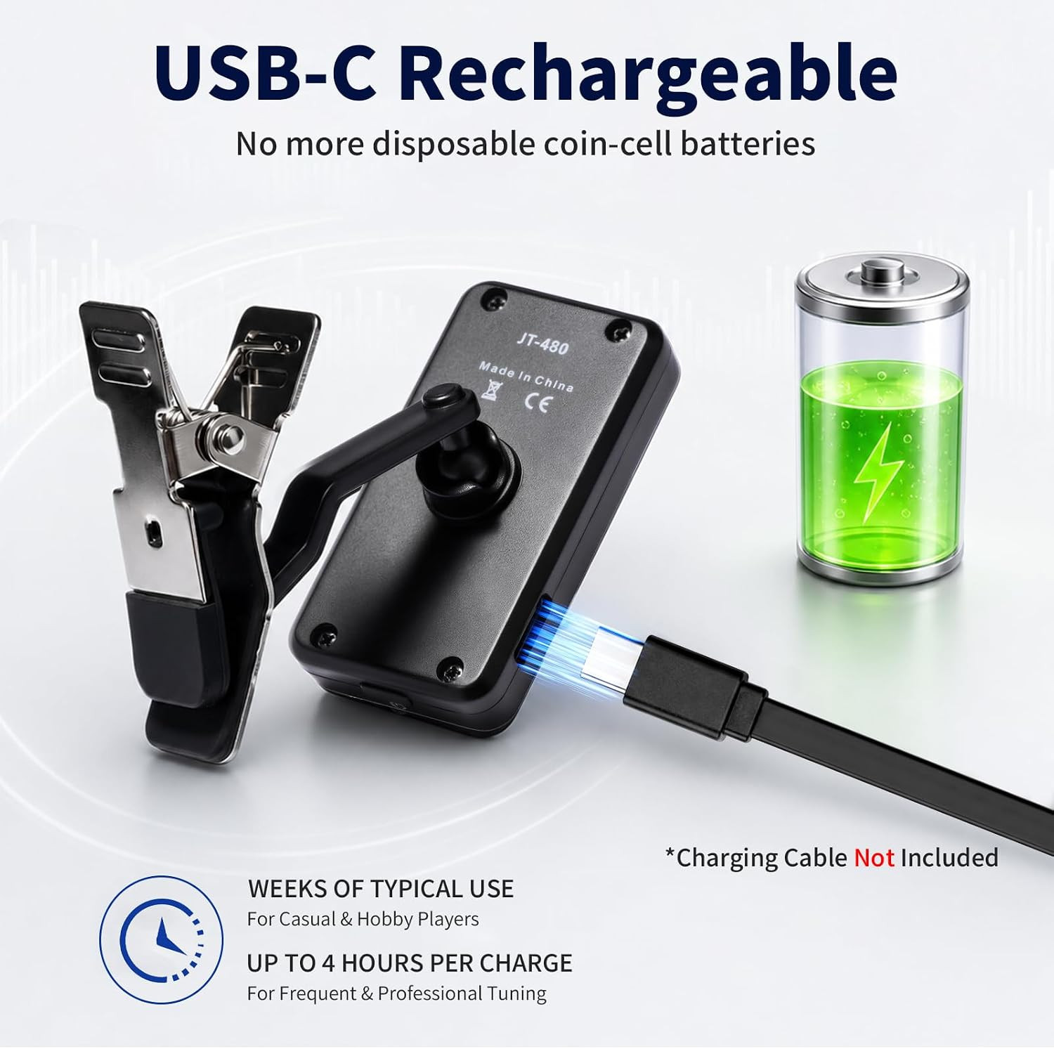JOYO JT-480 tuner USB-C charging port
