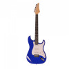 Leo Jaymz royal blue Beginner Electric Guitar Complete Kit with Portable Amp, Padded Gig Bag &amp; Full Accessories, Maple Neck SSS Pickups