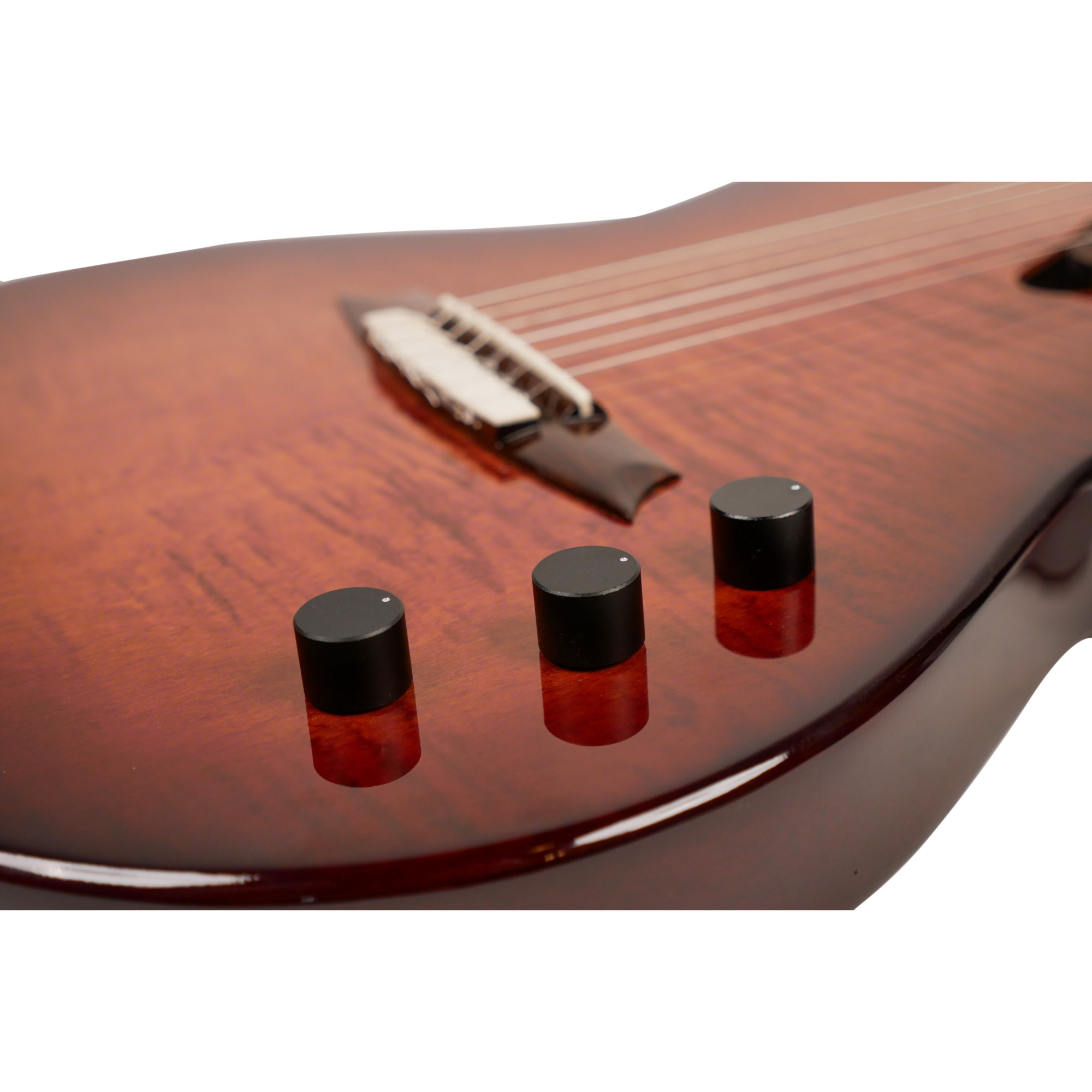 MARTINEZ Hispania Cognac with EQ all solid flame top modern semi-acoustic classical guitar with effects