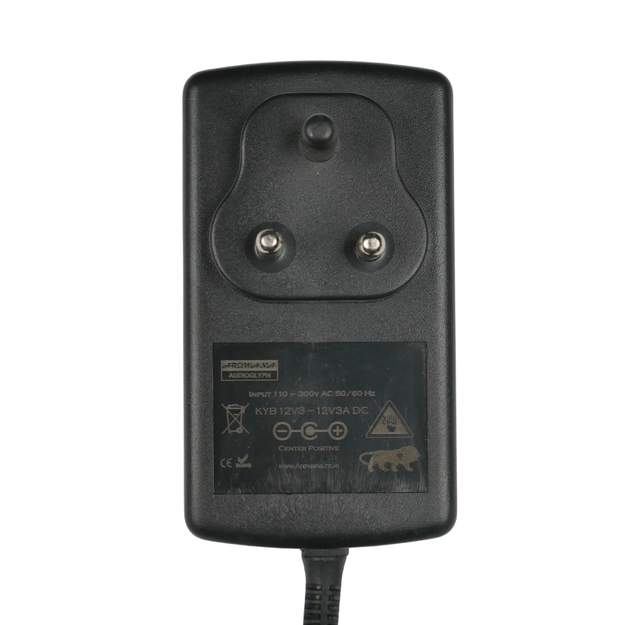 Arowana KYB12V3 Studio Grade 12V 3 Amp Center Positive Power supply for keyboards synths preamps audio gear