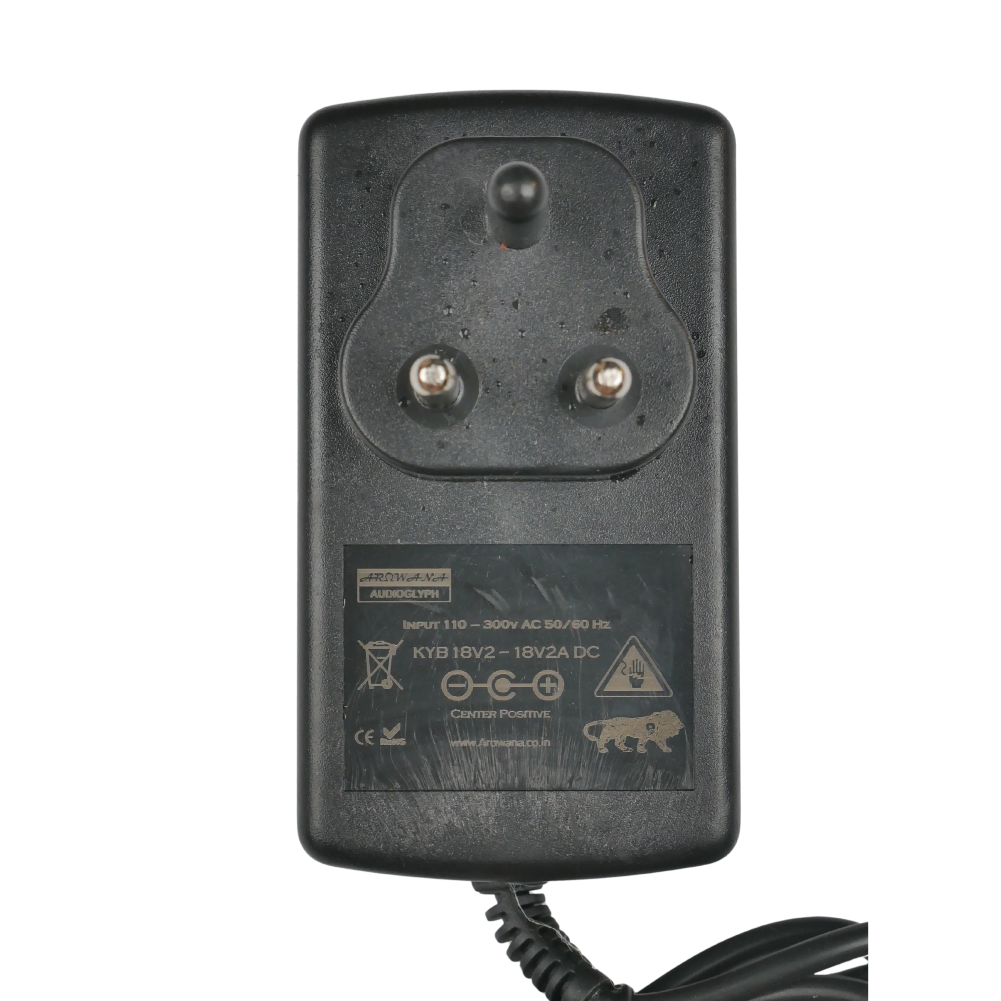 Arowana KYB18V2 Studio Grade 18V 2 Amp Center Positve Power Supply for Keyboards Synths Preamps Audio Gear