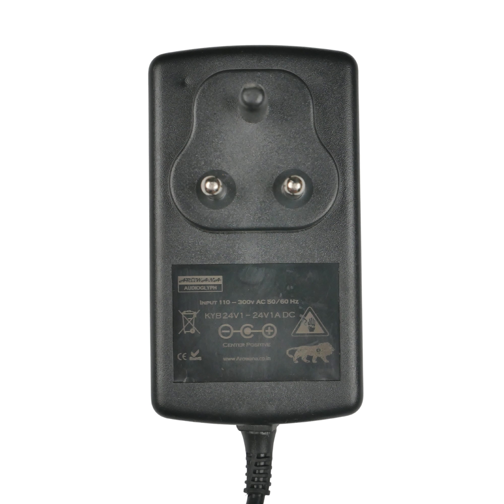 Arowana KYB24V1 Studio Grade 24V 1 Amp Center Positive Power Supply for Keyboards Synths Digital Pianos Preamps Audio Gear