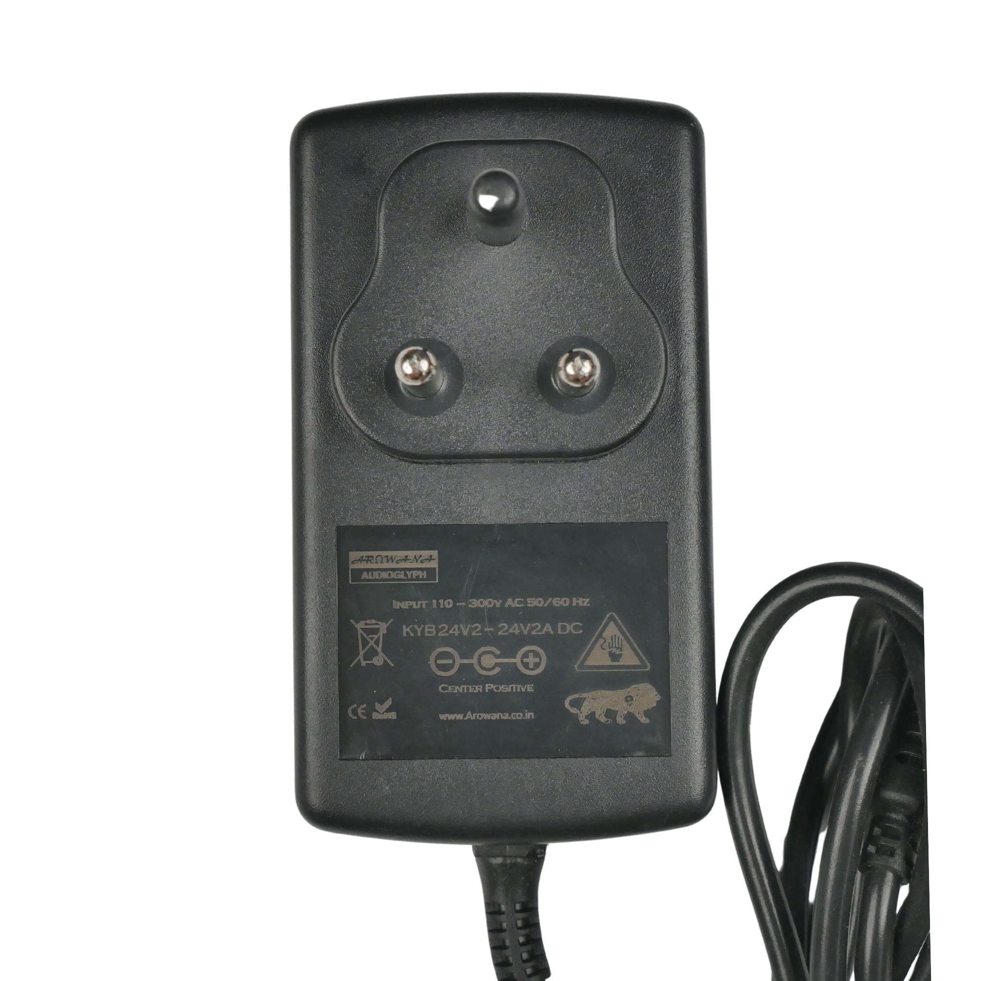 Arowana KYB24V2 Studio Grade Center 24V 2 Amp Center Positive Power Supply for Keyboards Digital Piano Synths Preamps Audio