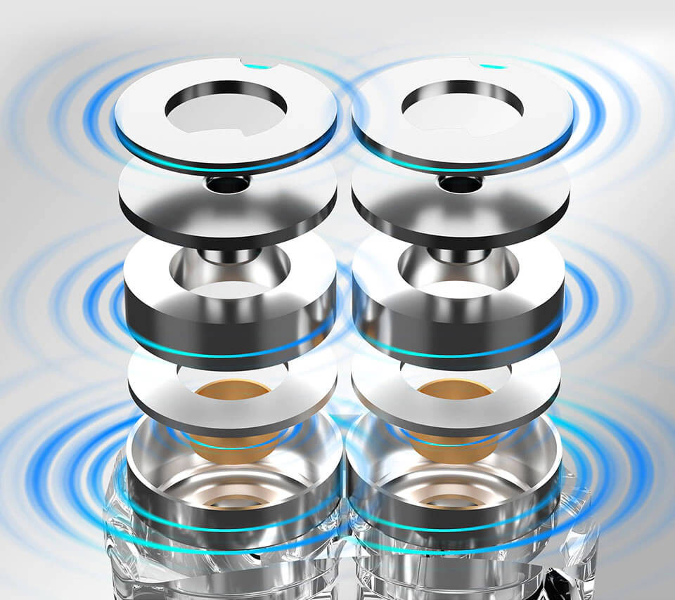 Dual 6mm dynamic driver array for high frequencies on the KZ x HBB DQ6S
