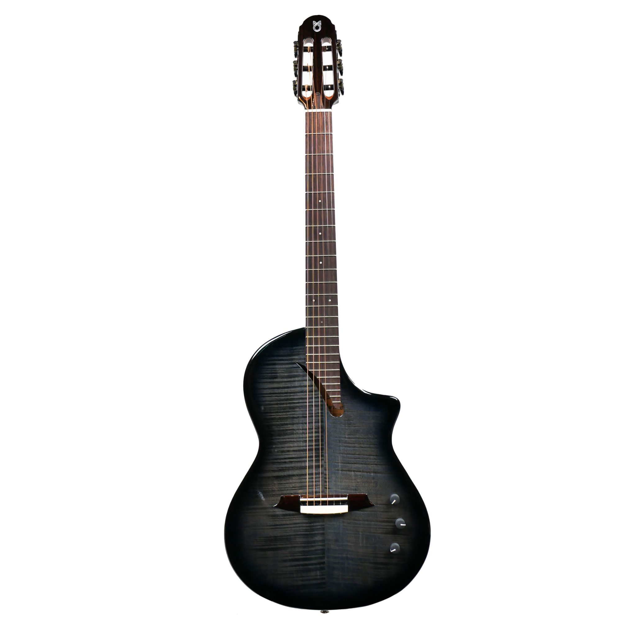 MARTINEZ Hispania FOLKacoustic transblack with EQ all solid flame top modern semi-acoustic guitar with effects