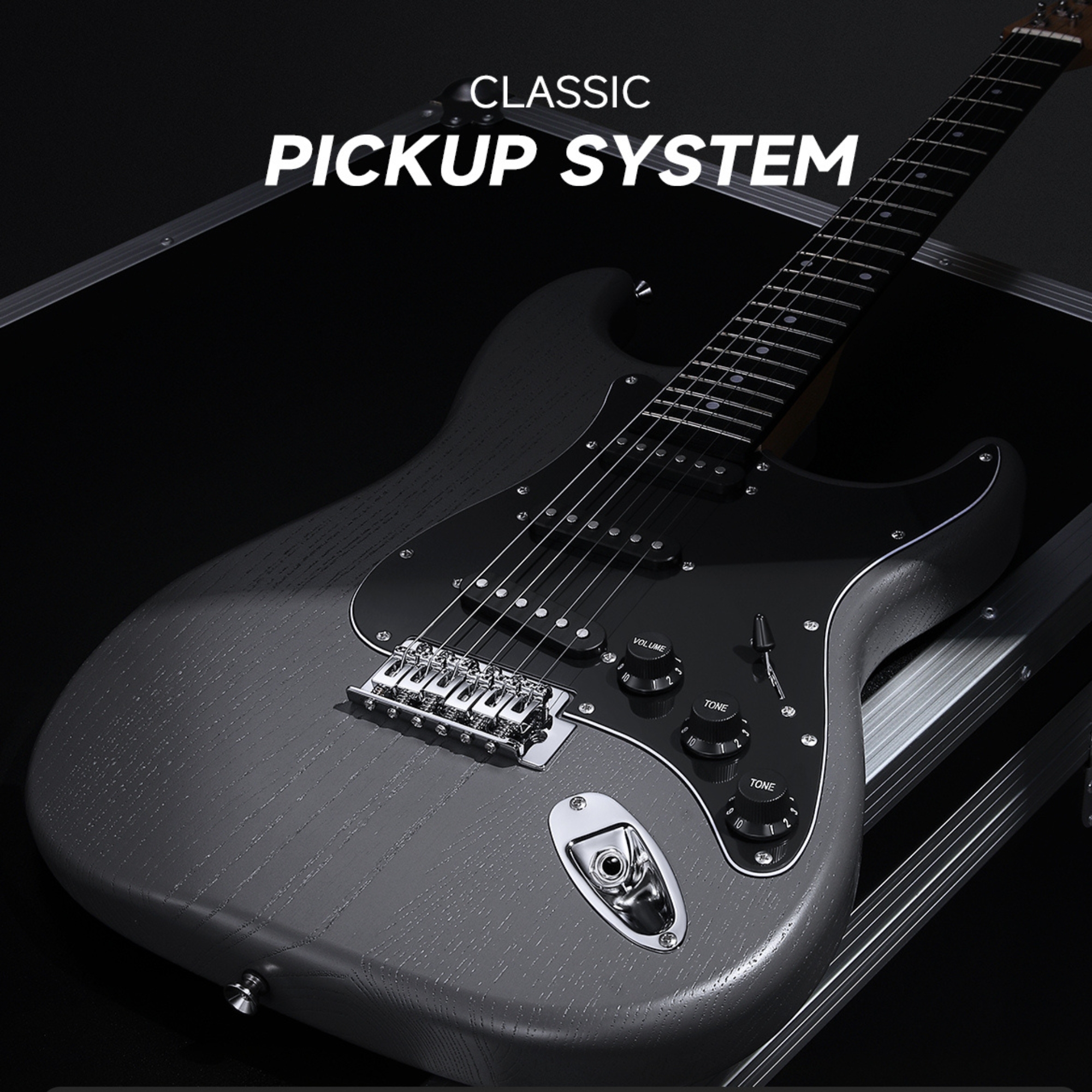 DONNER DST-80 Matte black Electric Guitar 39 Beginner Electric Guitar Kit with Amp Classic SSS Pickup Complete with Gig Bag Tuner Capo Strap Picks