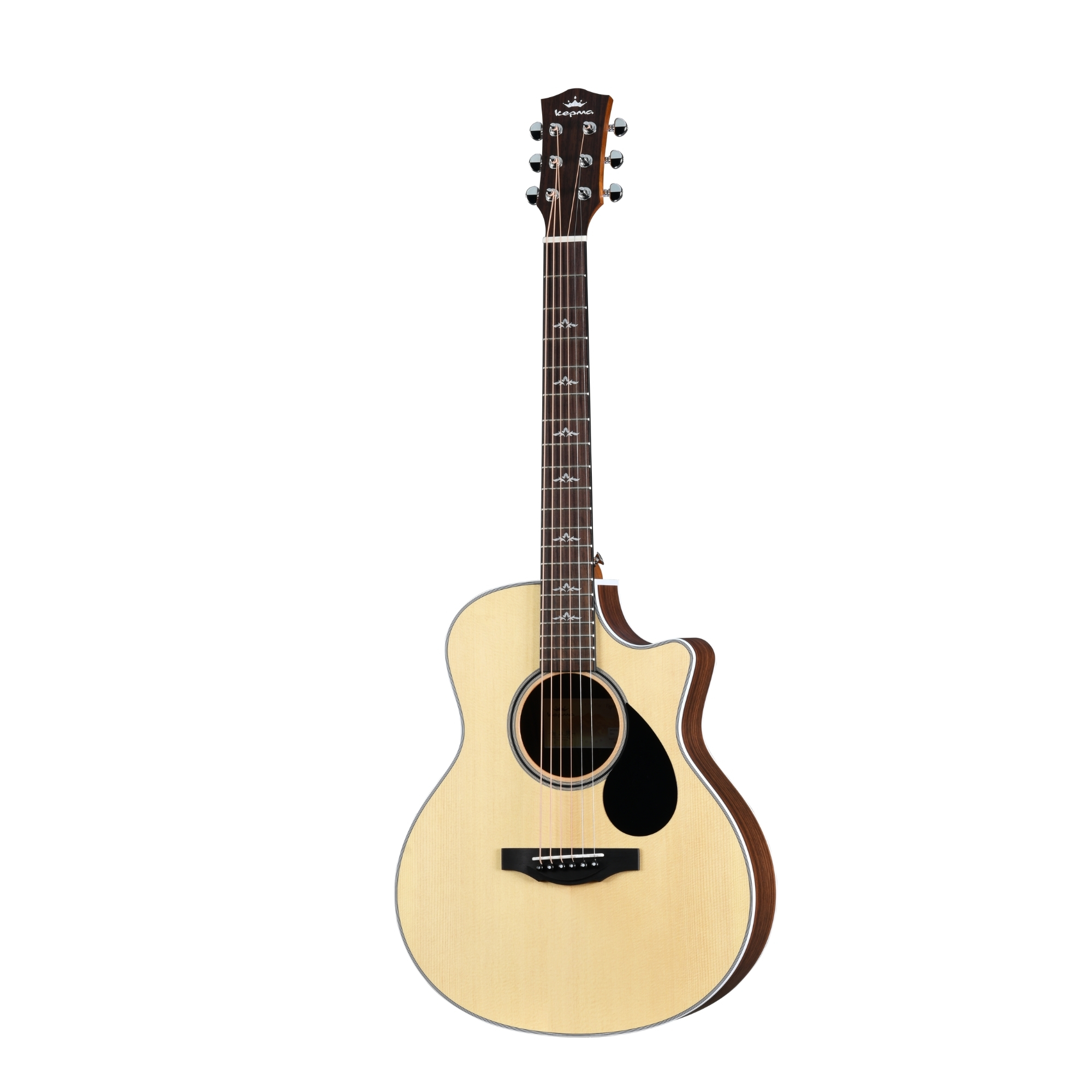 Kepma FC Mini SR Elite Series 36 inch Solid Top Cutaway Travel Acoustic Guitar - Natural Rosewood